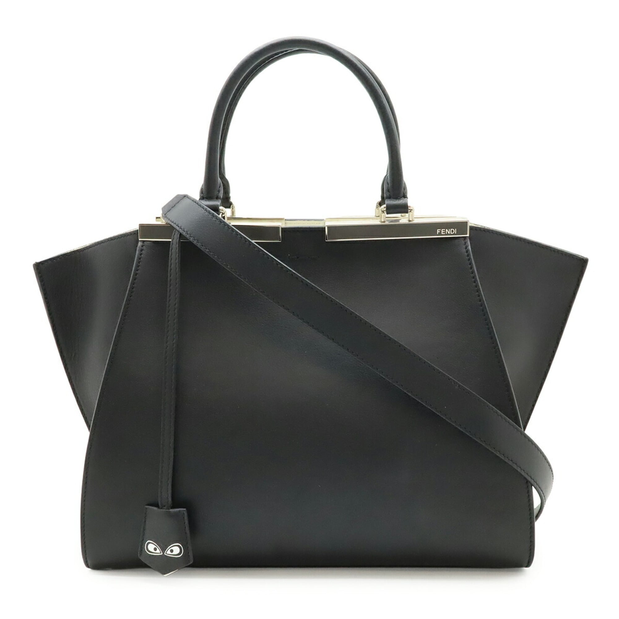 Fendi 3Jours Black Leather Handbag Shoulder Bag (Pre-Owned)