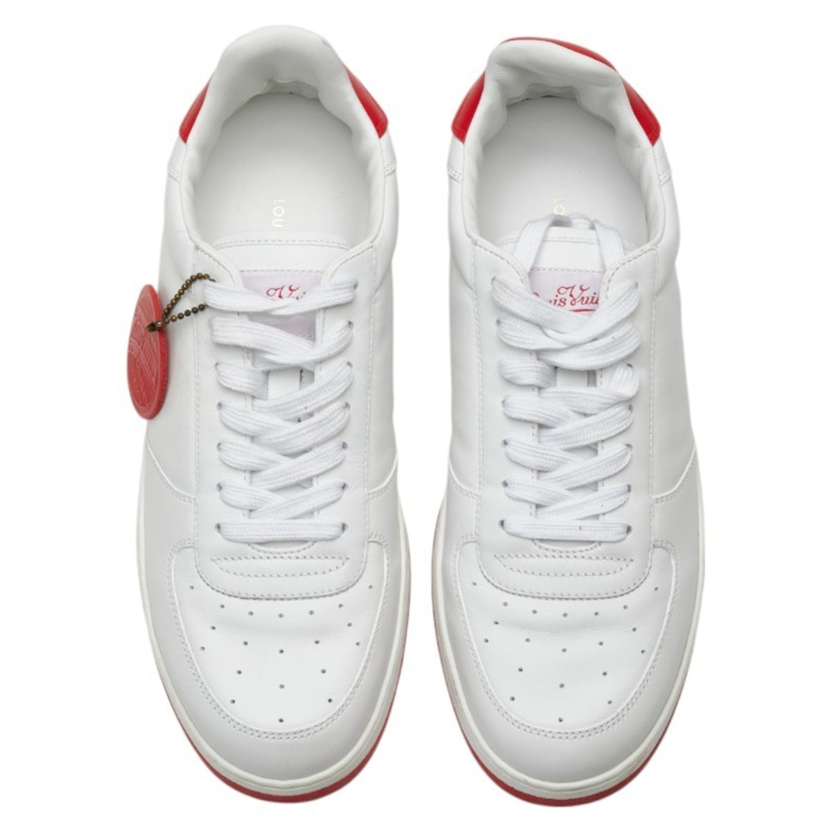 Louis Vuitton Red Color White Sneakers (Pre-Owned)