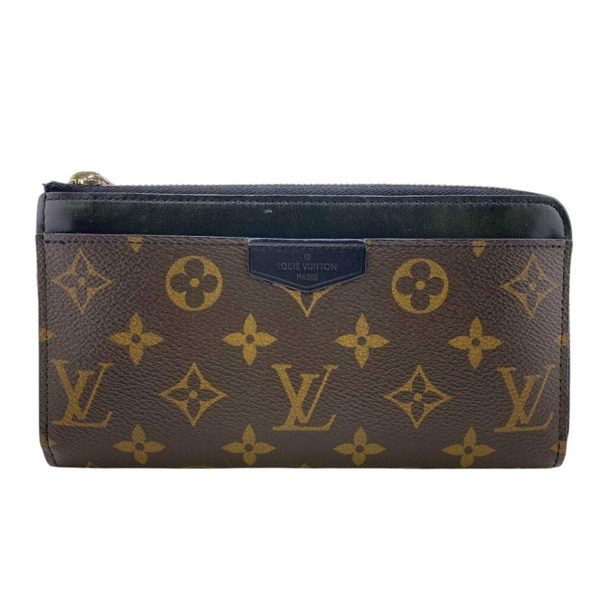 Louis Vuitton Brown Monogram Leather Long Wallet (Bi-Fold) (Pre-Owned)