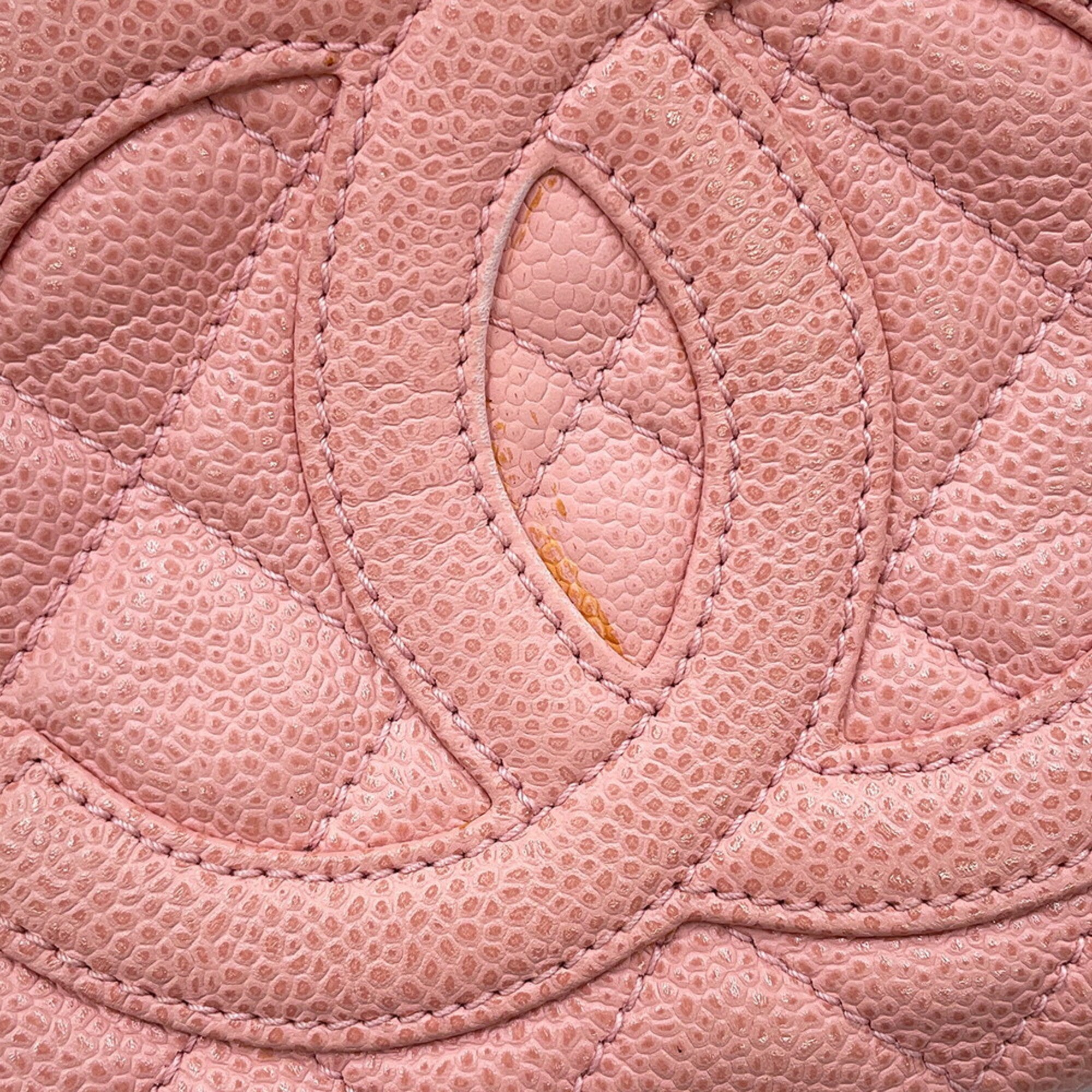 Chanel Pink Grained Calfskin Handbag Shoulder Bag (Pre-Owned)