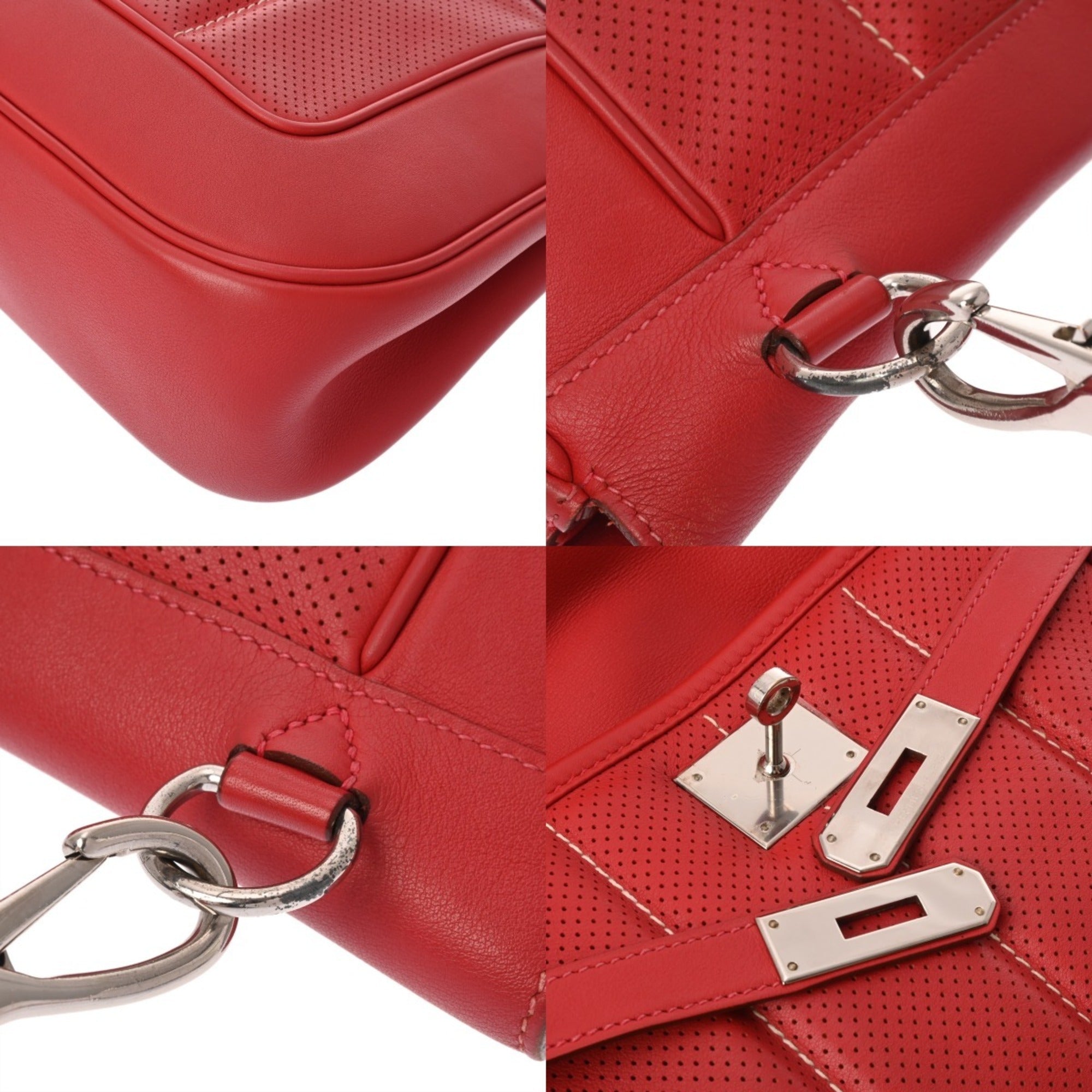 Hermes Rouge Casaque Swift Leather Shoulder Bag (Pre-Owned)