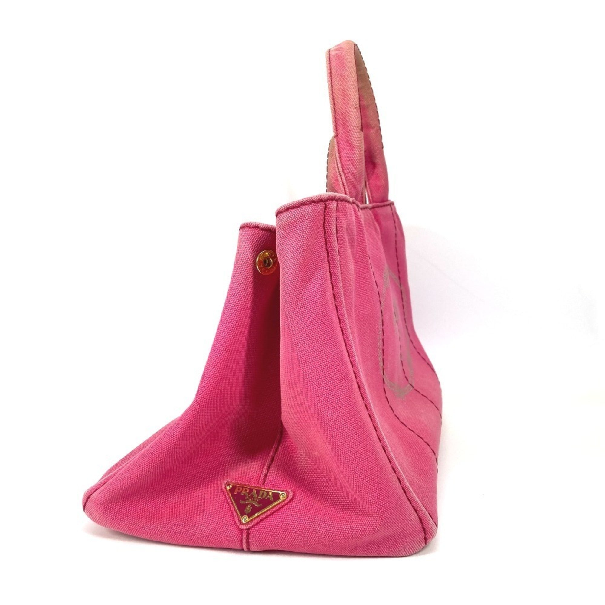 Prada Pink Canvas Handbag Tote Bag (Pre-Owned)