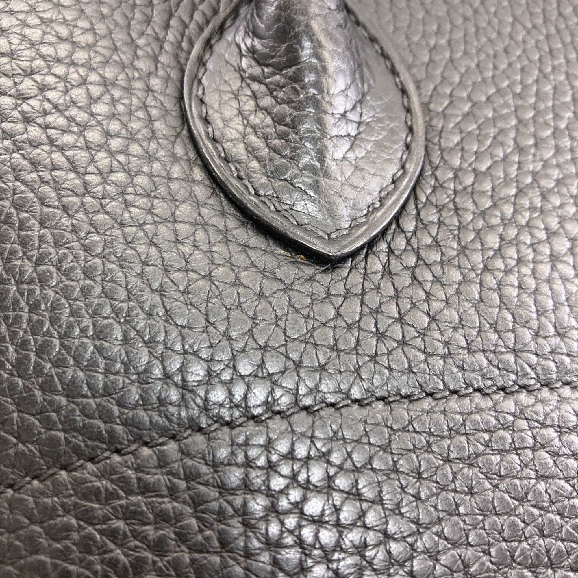 Hermes Black Taurillon Clemence Leather Handbag (Pre-Owned)