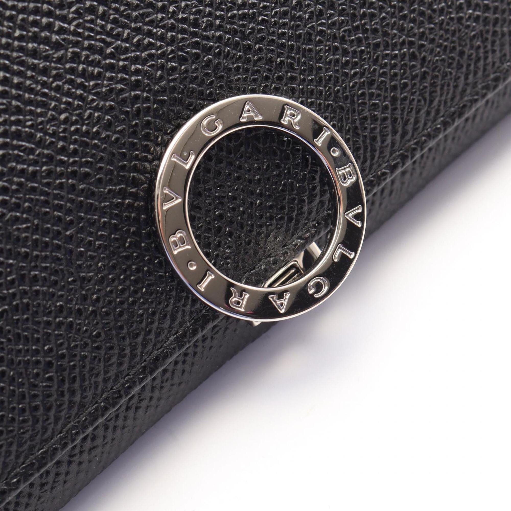 Bvlgari Black Leather Long Wallet (Bi-Fold) (Pre-Owned)