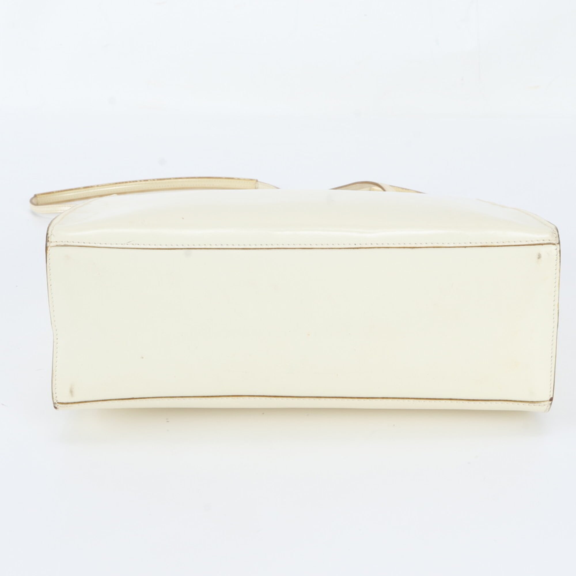 Salvatore Ferragamo White Leather Handbag Shoulder Bag Tote Bag (Pre-Owned)