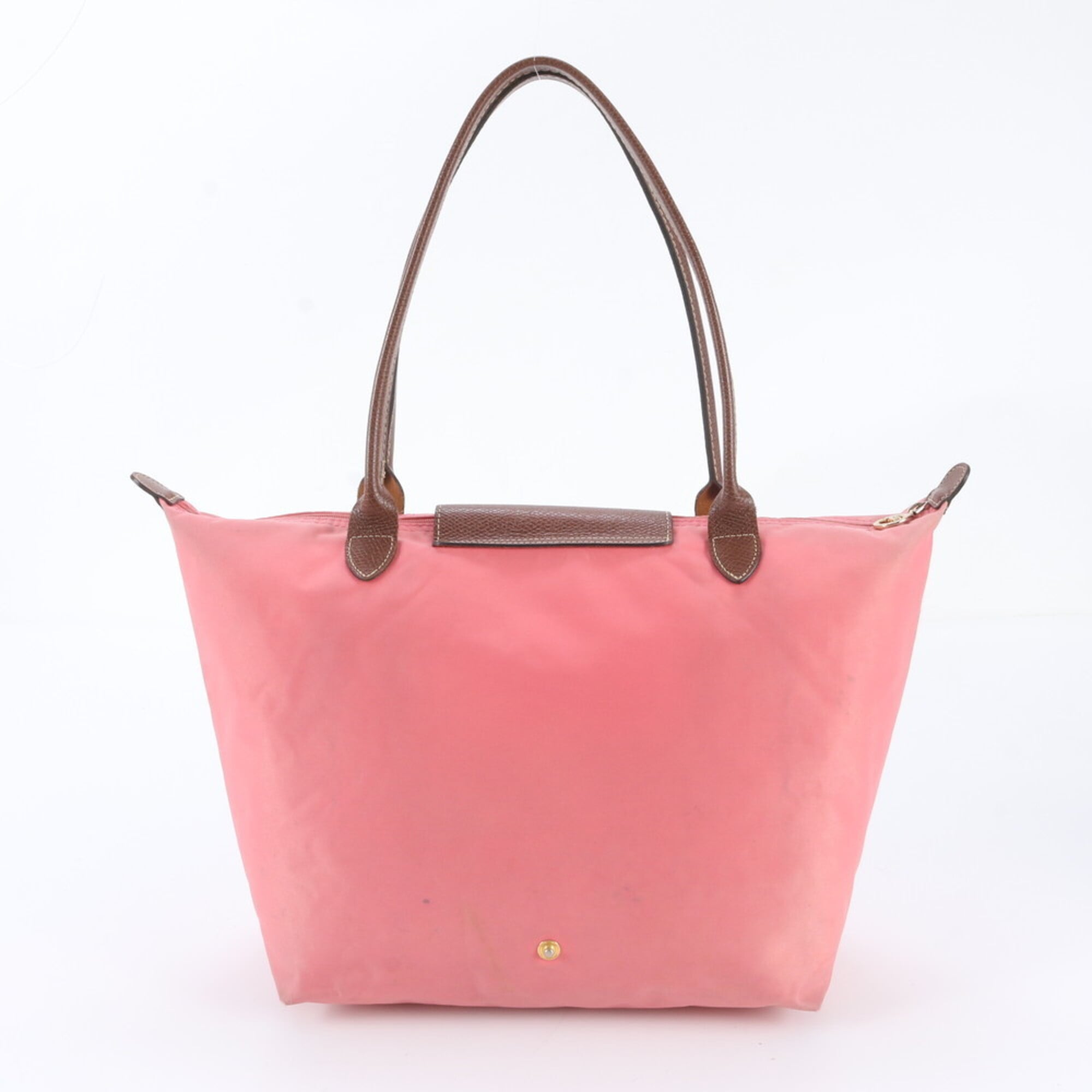 Longchamp Pink Leather Nylon Shoulder Bag Tote Bag (Pre-Owned)