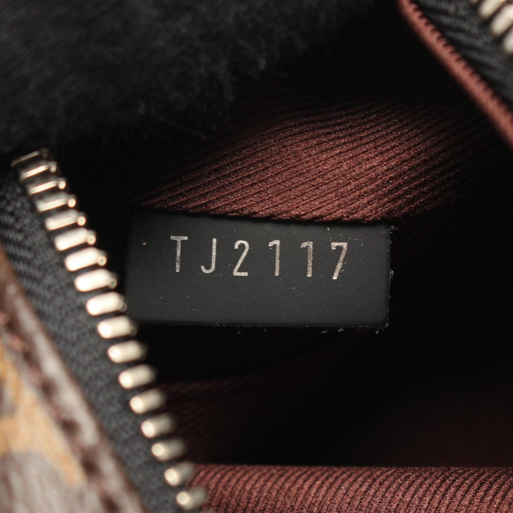 Louis Vuitton Black Brown Coated Canvas Leather Backpack Handbag (Pre-Owned)