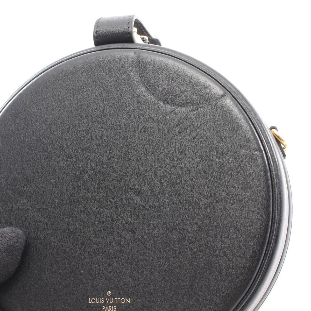 Louis Vuitton Beige Black Leather Handbag (Pre-Owned)
