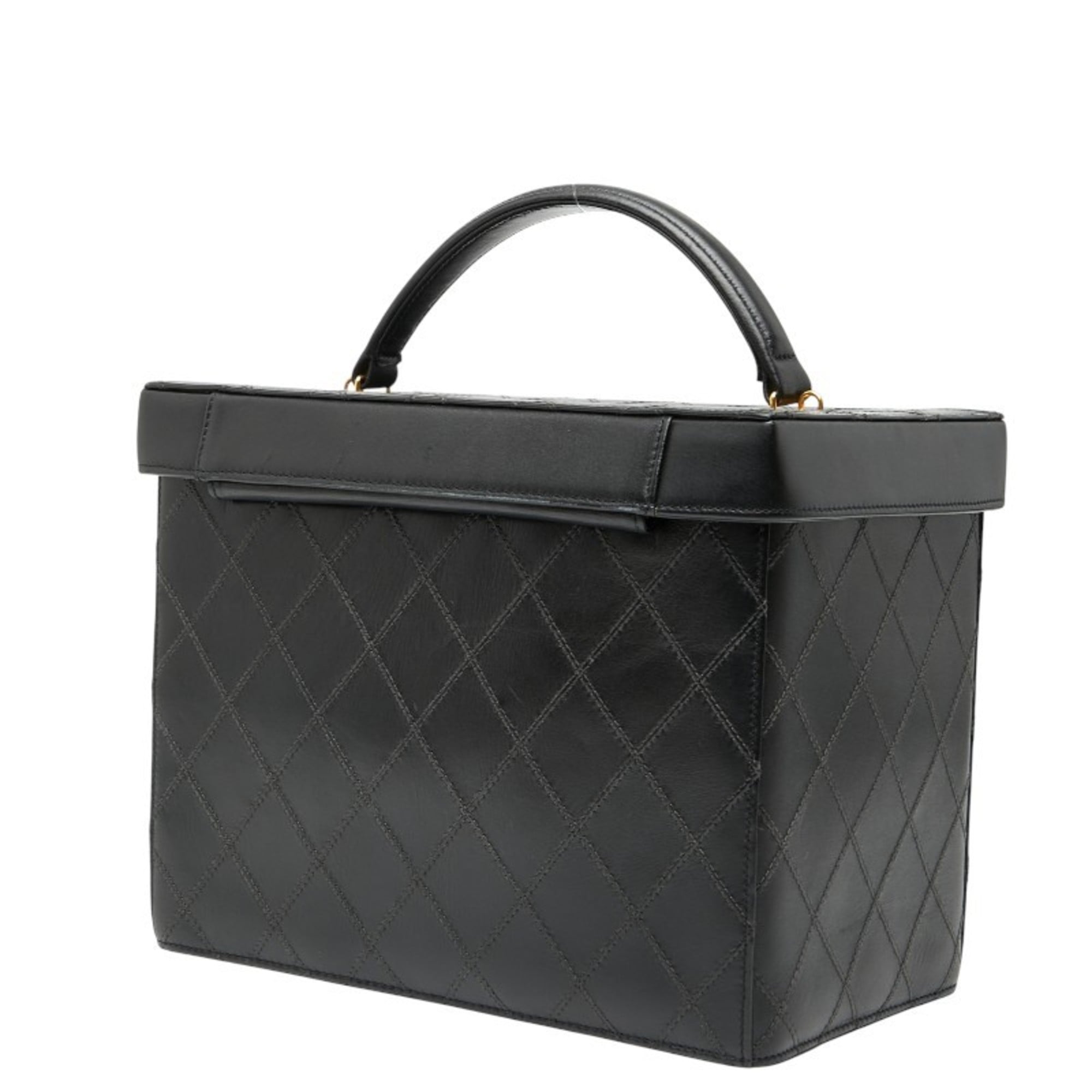 Chanel Bicolor Black Leather Shoulder Bag Vanity Bag (Pre-Owned)