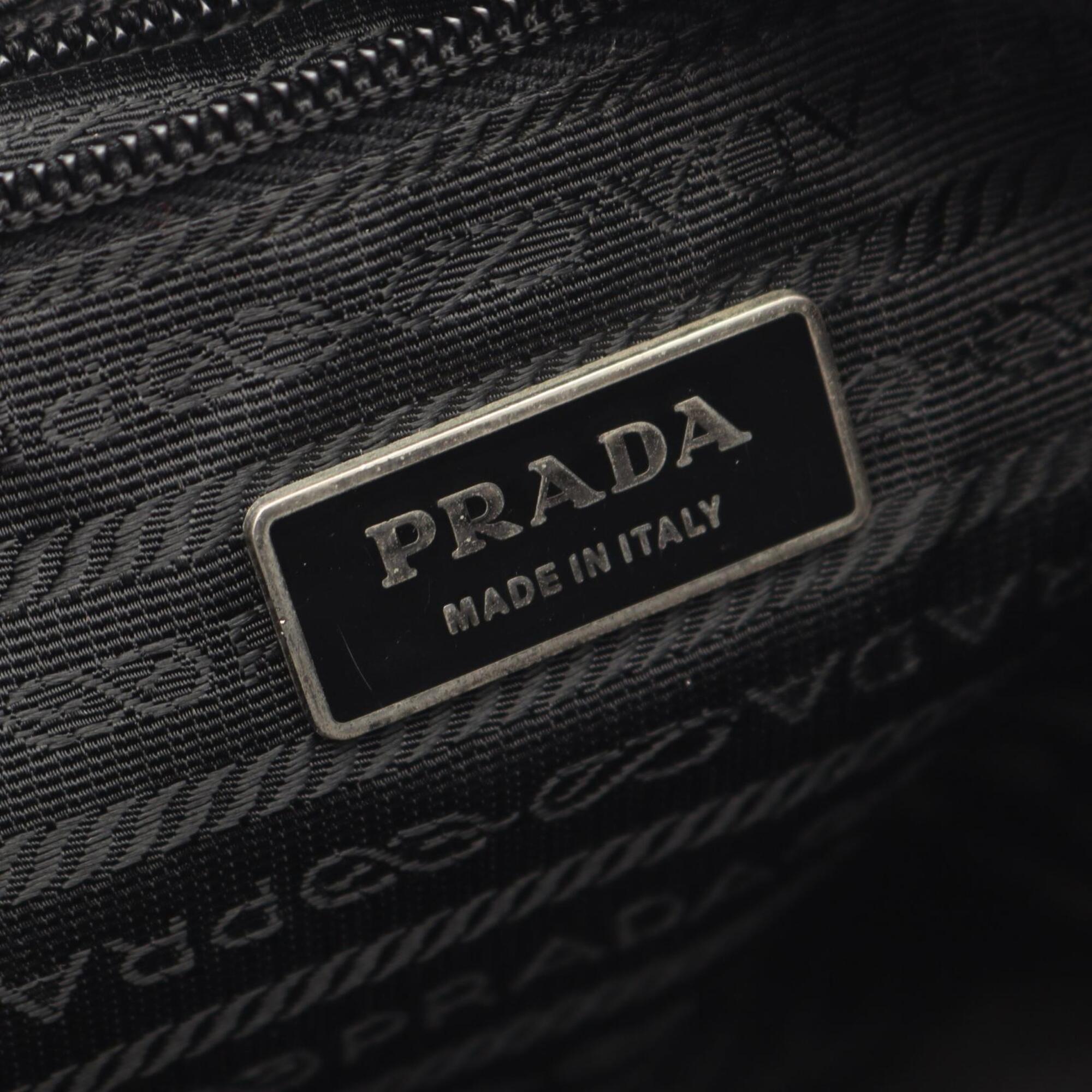 Prada Black Nylon Saffiano Triangle Handbag Shoulder Bag (Pre-Owned)
