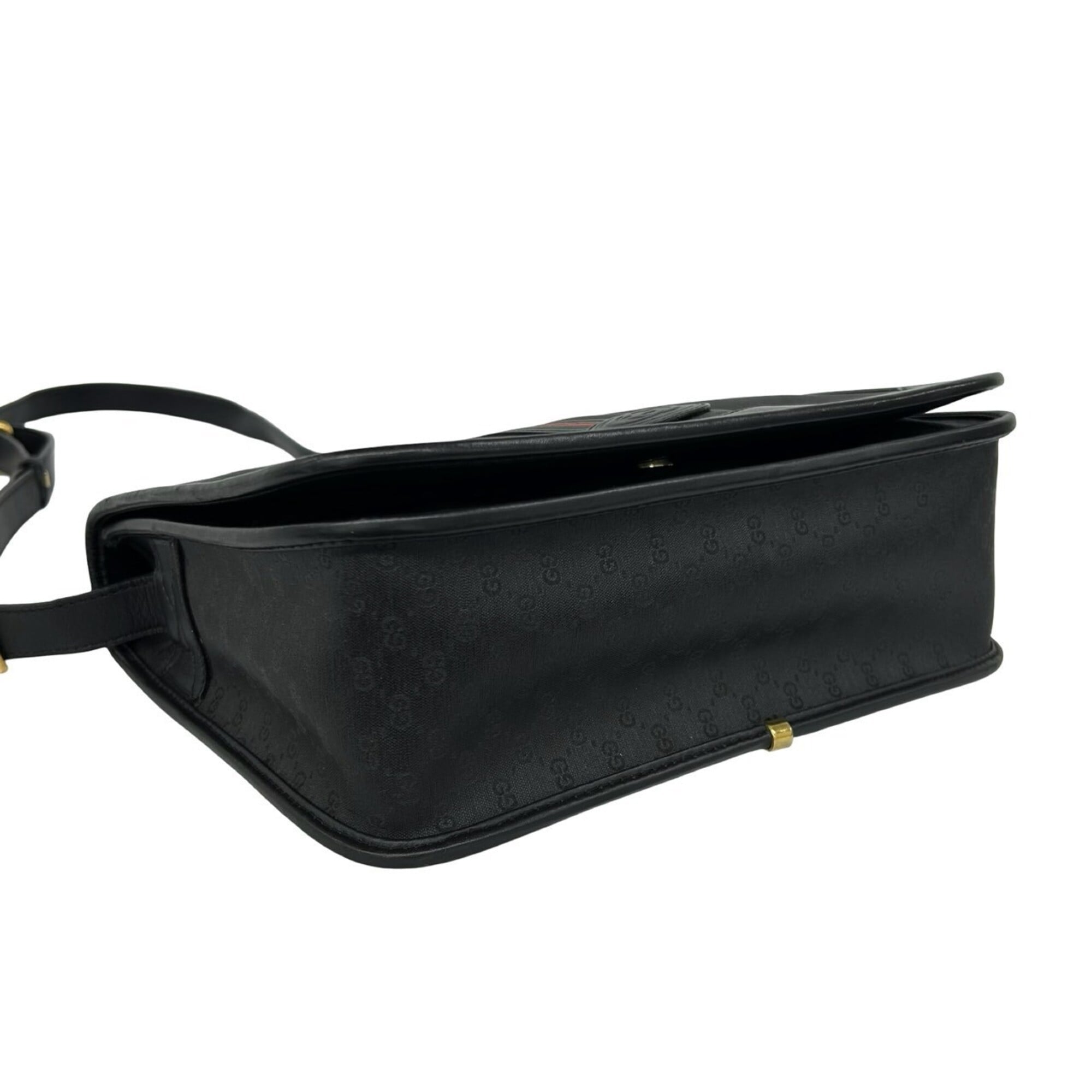 Gucci Black Leather Pvc Pochette Shoulder Bag (Pre-Owned)