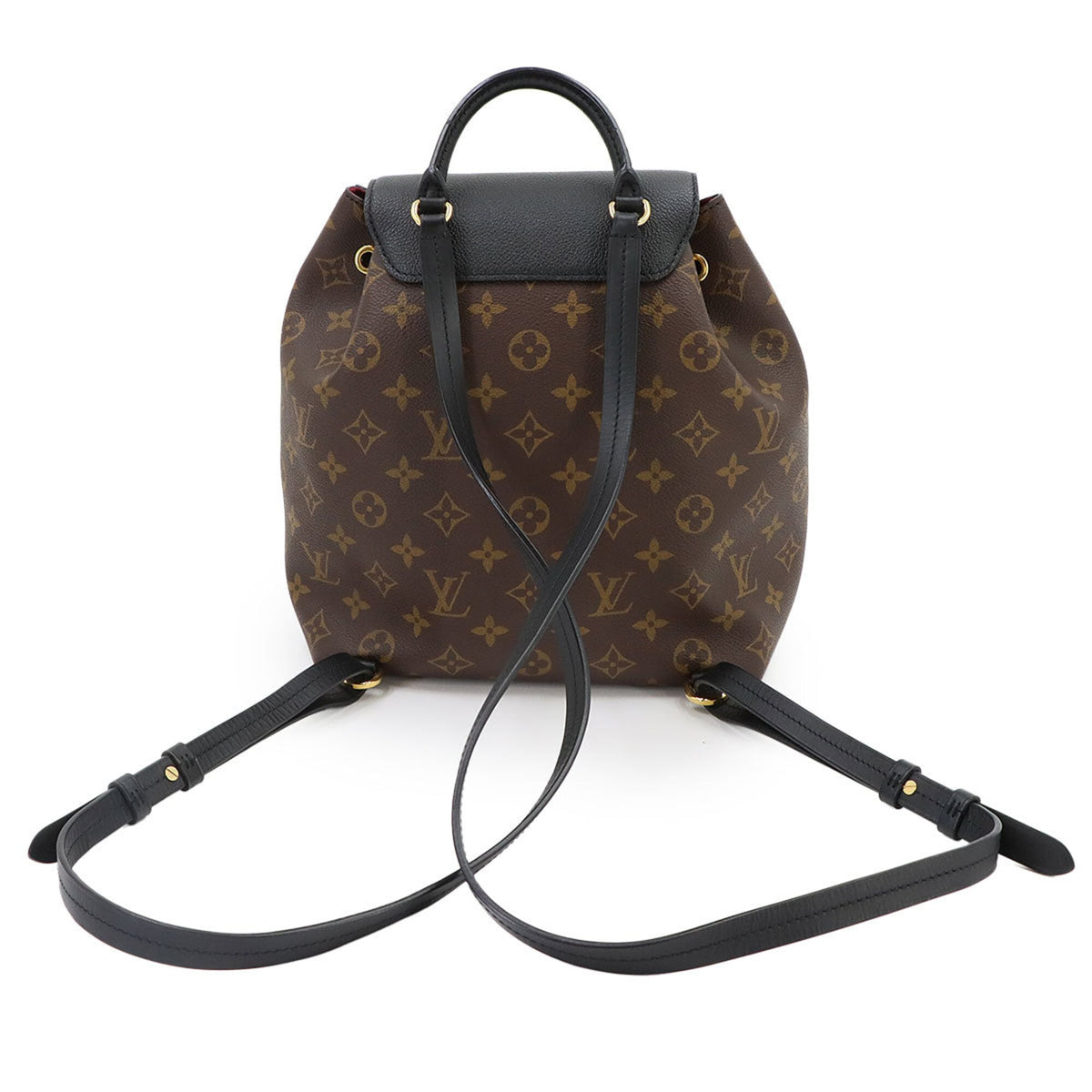 Louis Vuitton Noir Monogram Canvas Leather Backpack (Pre-Owned)