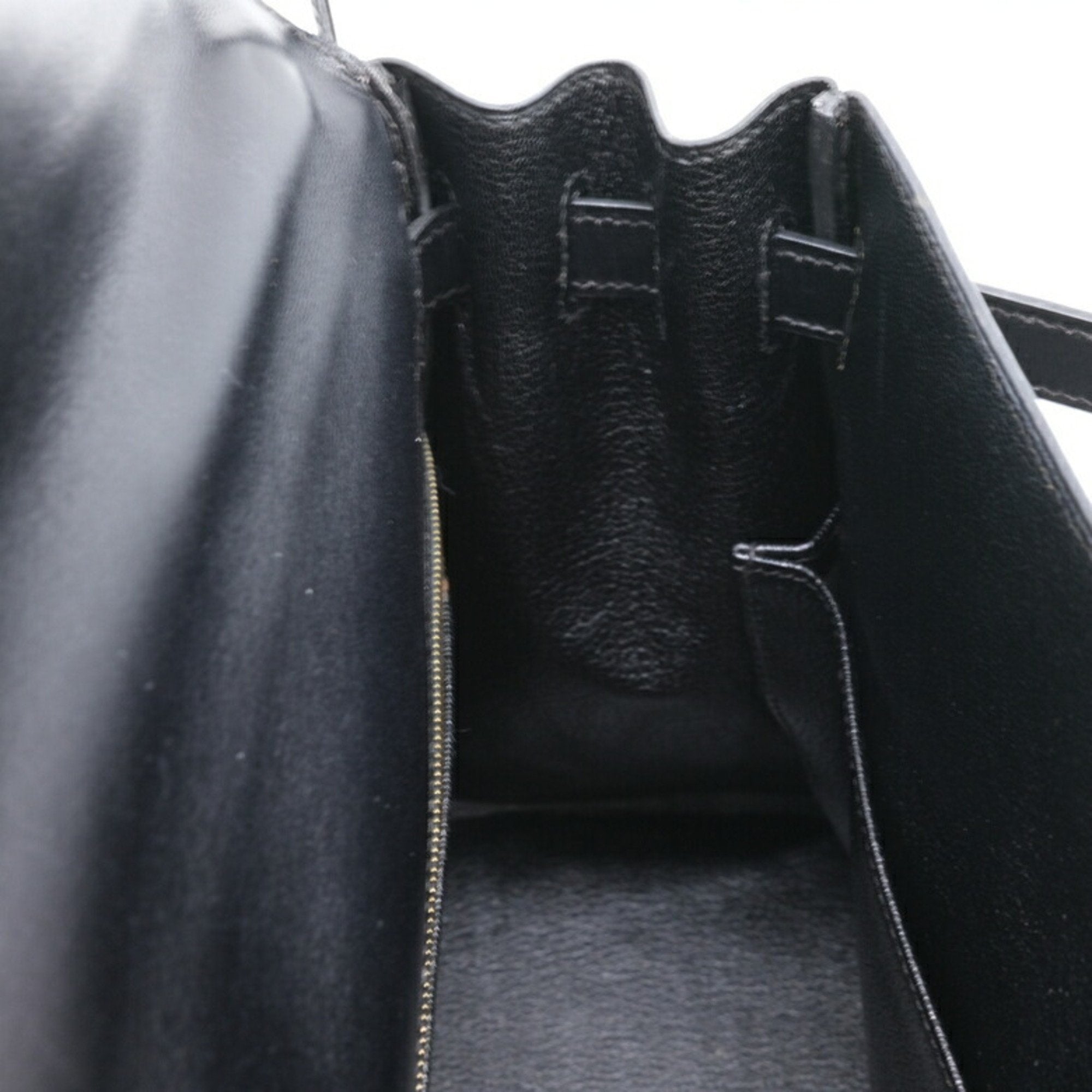 Hermes Black Box Calf Leather Handbag (Pre-Owned)