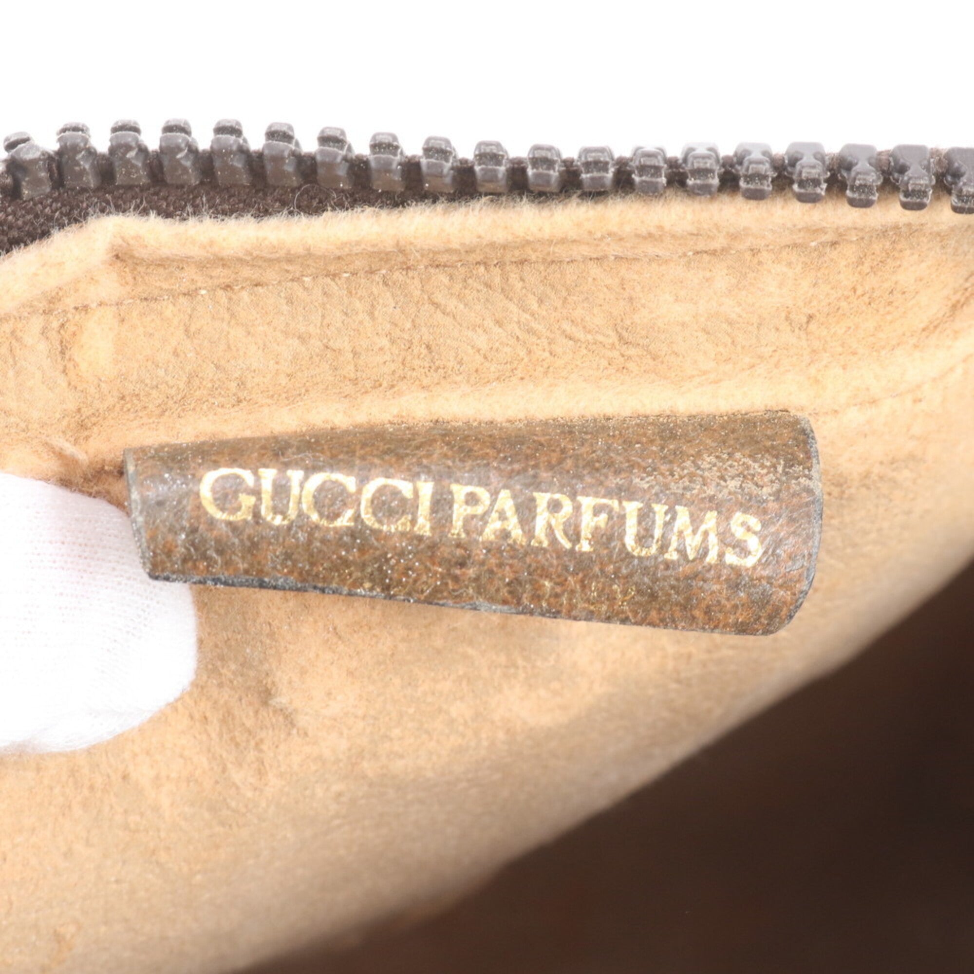Gucci Beige Leather Coated Canvas Shoulder Bag (Pre-Owned)