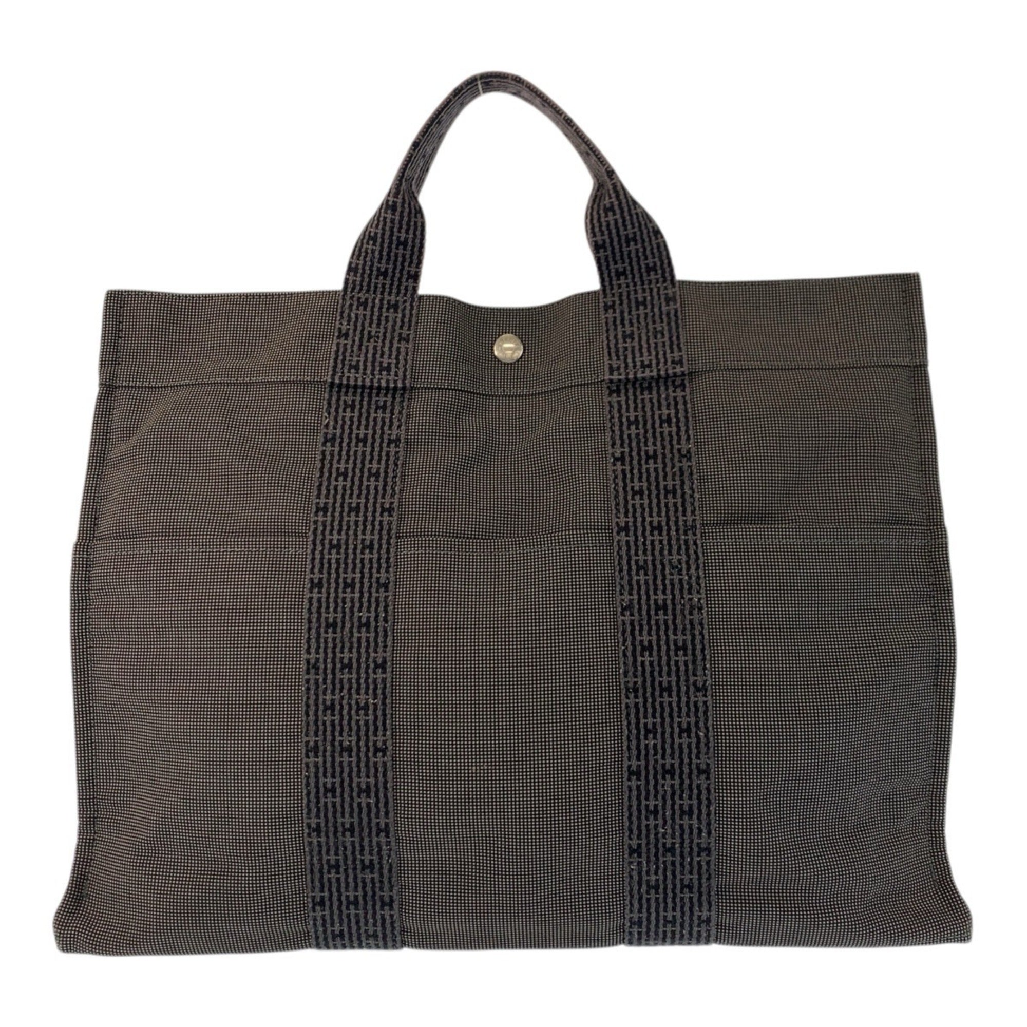Hermes Gray Polyamide Polyester Handbag Tote Bag (Pre-Owned)
