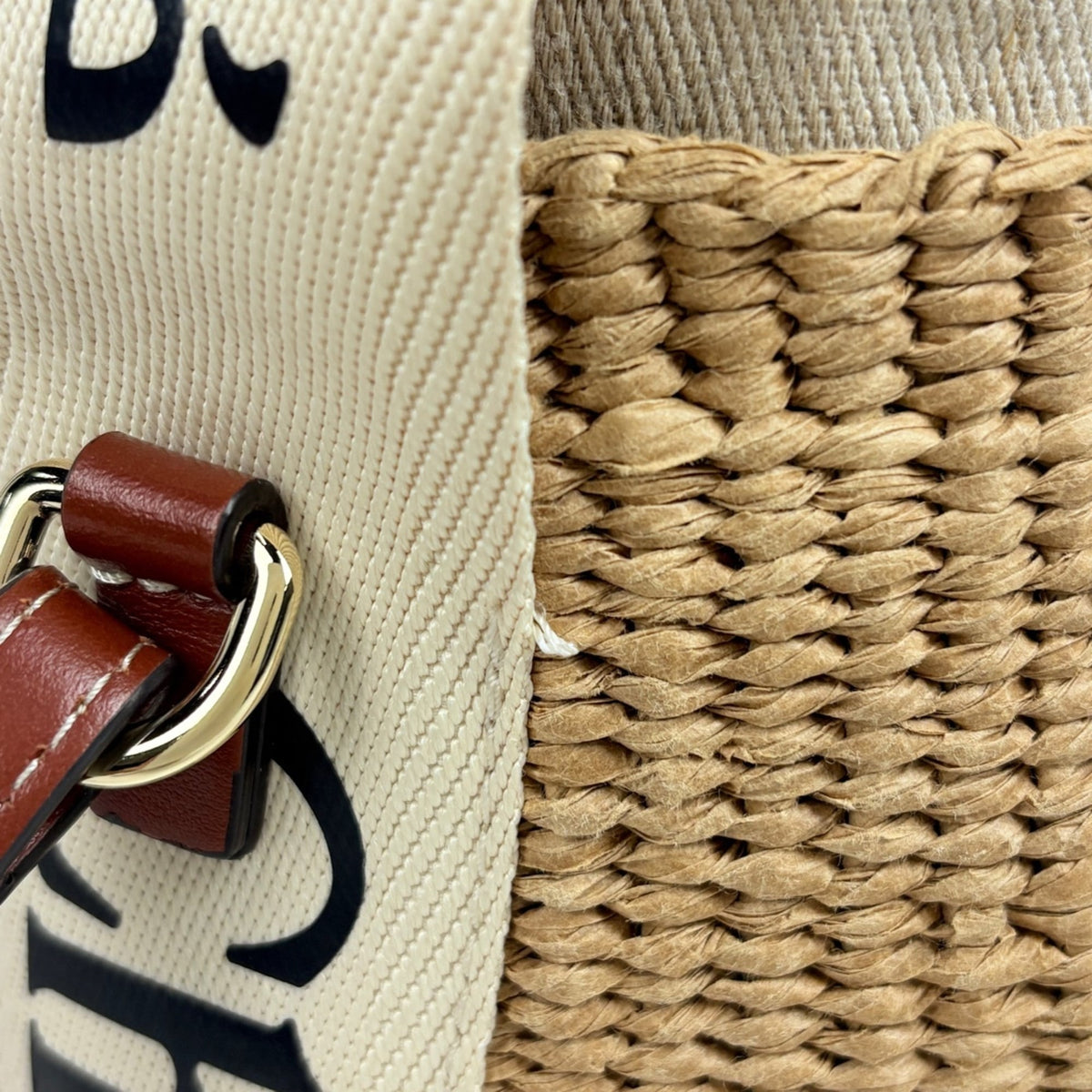 Chloé Beige Canvas Paper Basket Handbag (Pre-Owned)