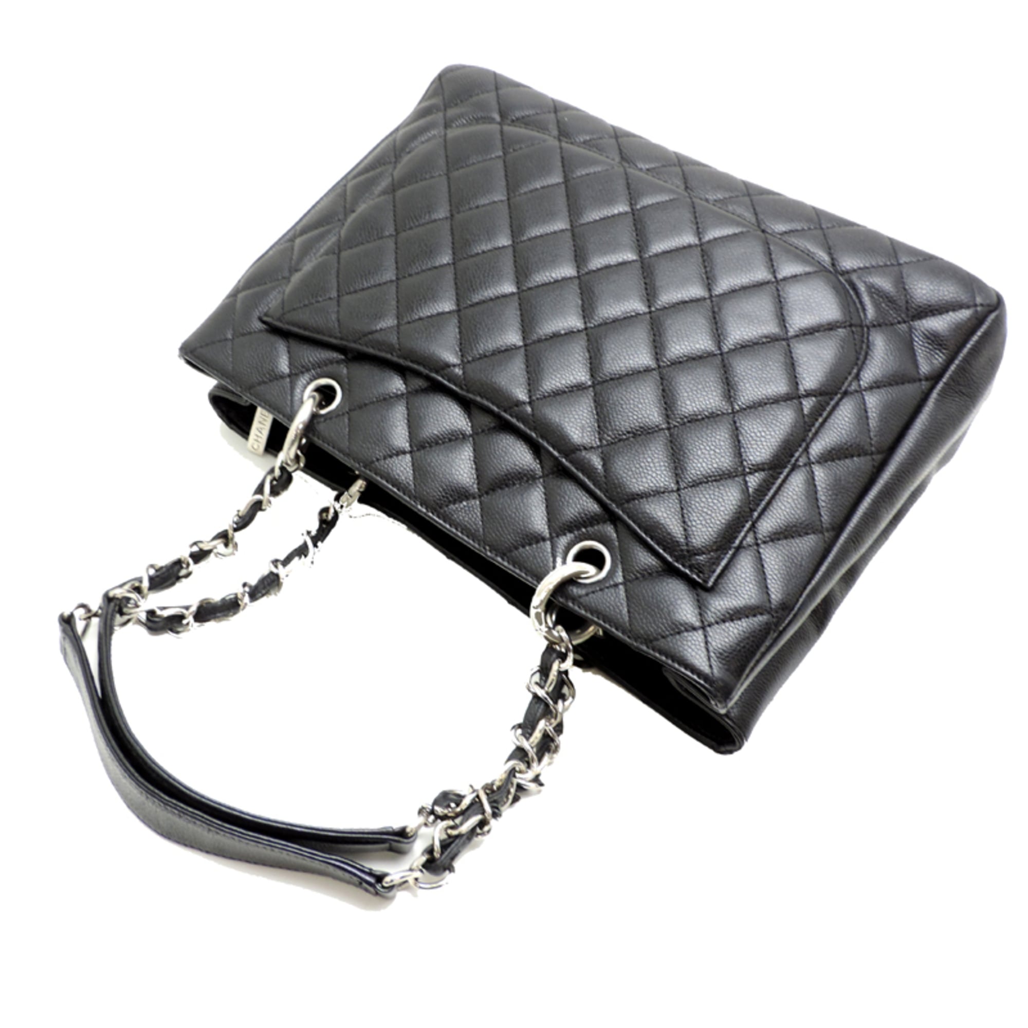 Chanel Black Grained Calfskin Tote Bag (Pre-Owned)