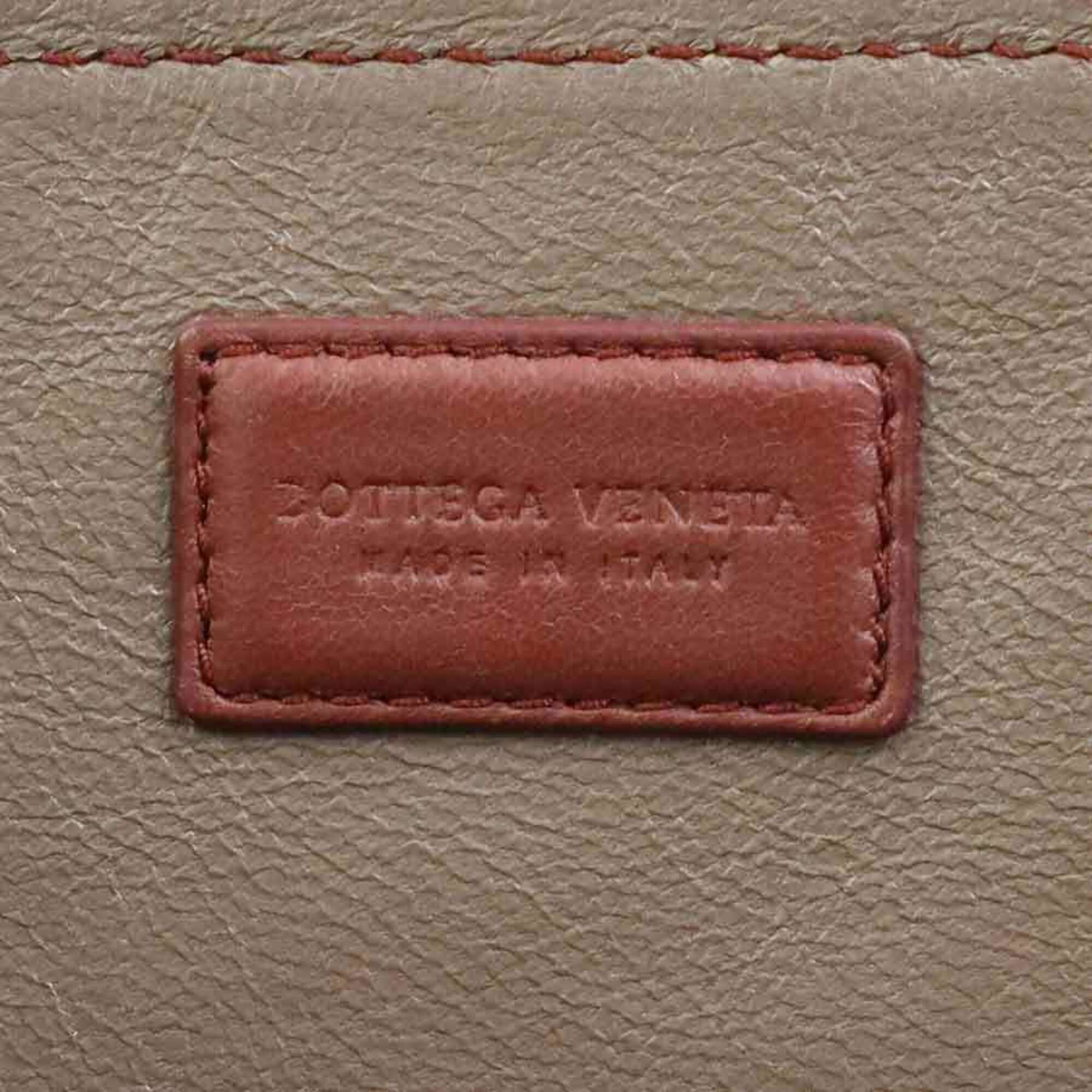 Bottega Veneta Red Color Intrecciato Clutch Bag (Pre-Owned)
