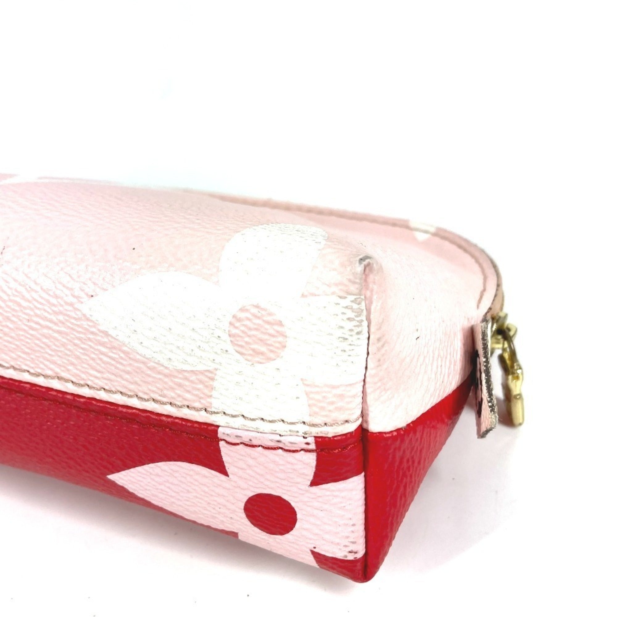 Louis Vuitton Pink Red Color Monogram Pouch (Pre-Owned)