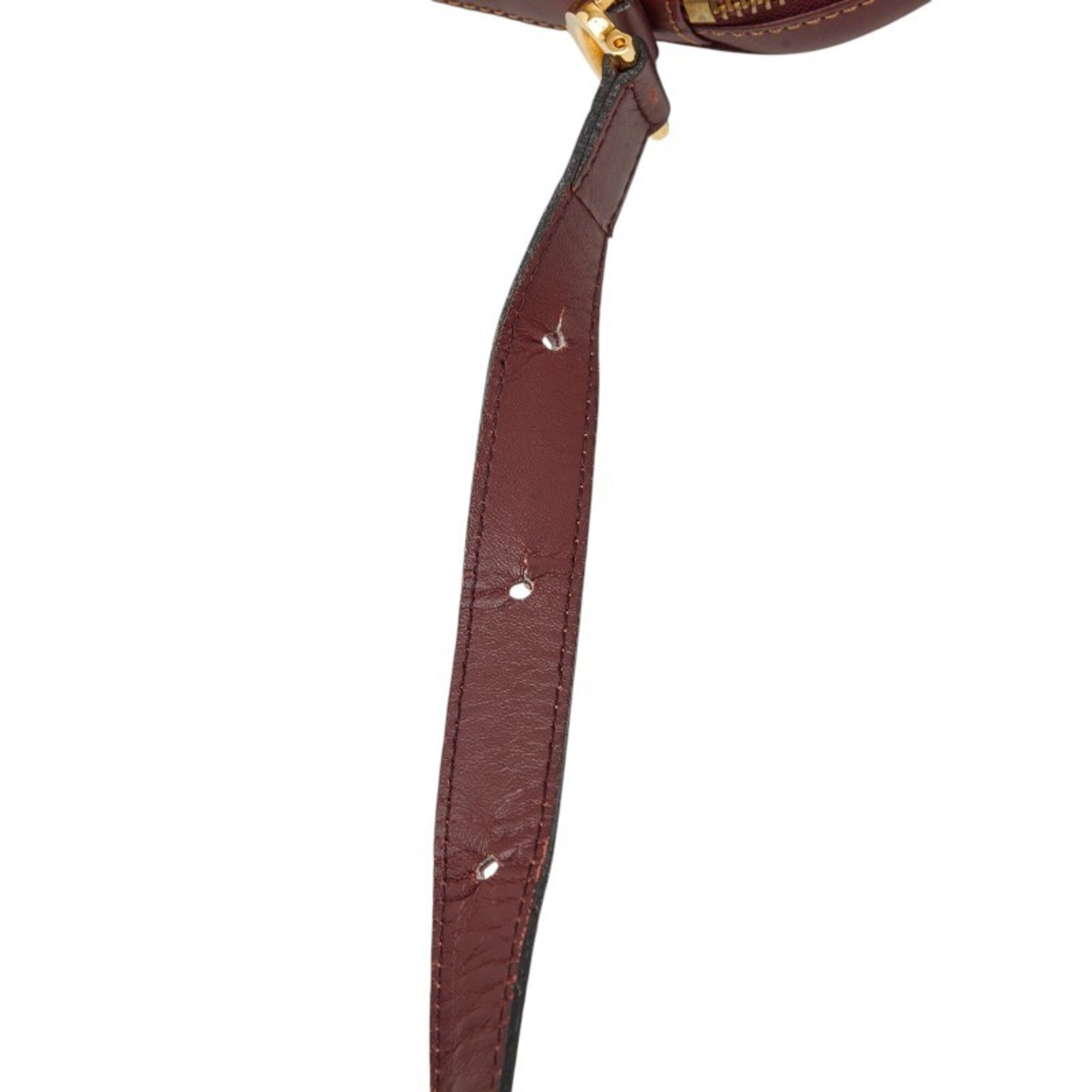 Cartier Must Bordeaux Wine Red Leather Shoulder Bag (Pre-Owned)