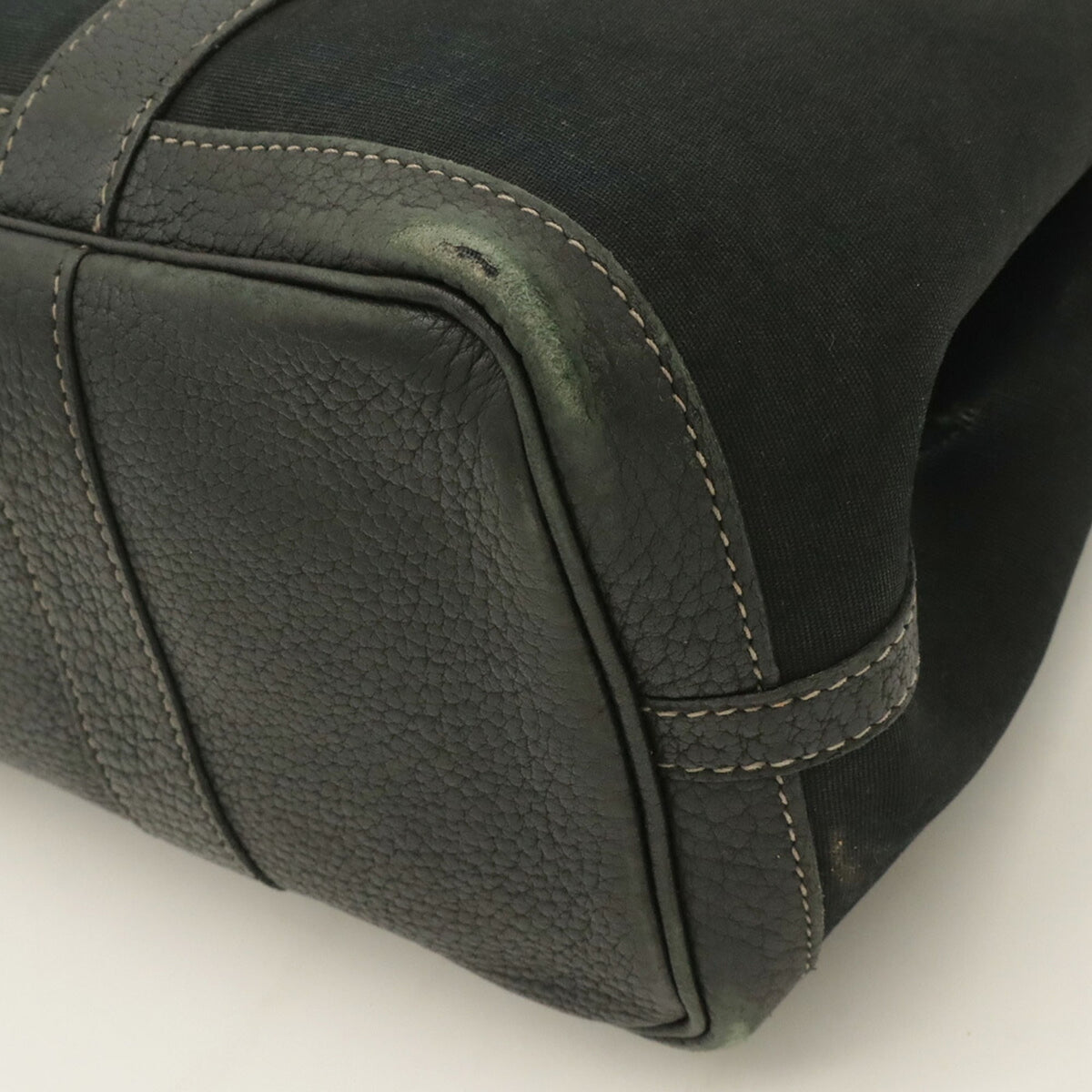 Hermes Black Toile Officier Handbag Tote Bag (Pre-Owned)
