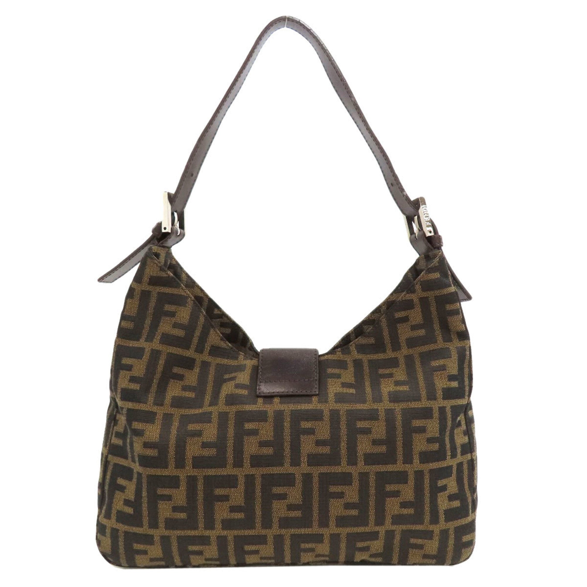 Fendi Brown Canvas Shoulder Bag (Pre-Owned)