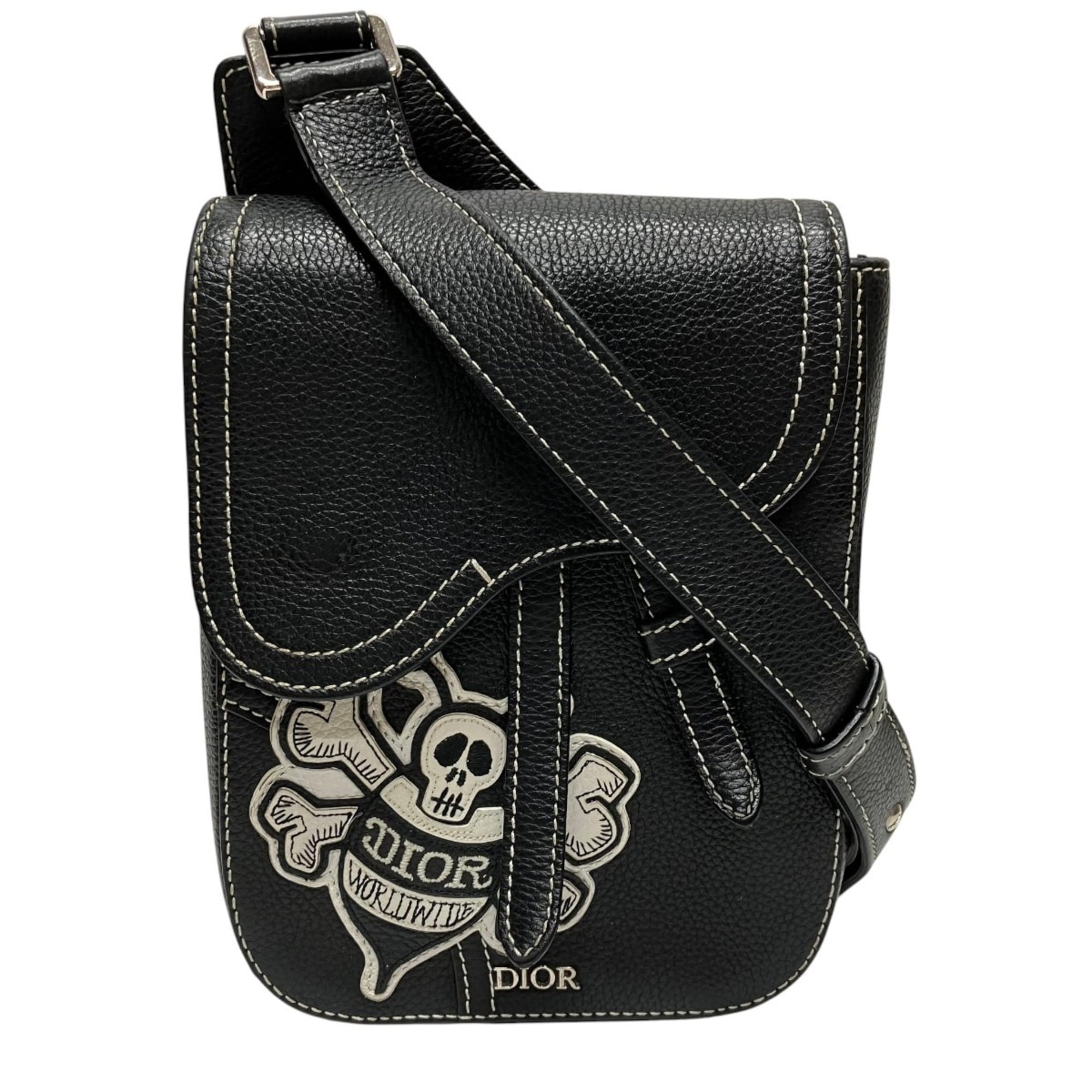 Christian Dior Black Leather Shoulder Bag (Pre-Owned)