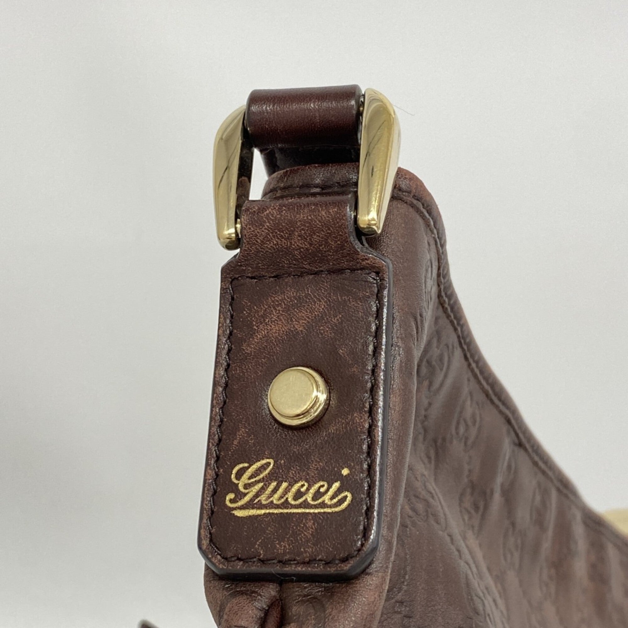 Gucci Brown Leather Shoulder Bag (Pre-Owned)