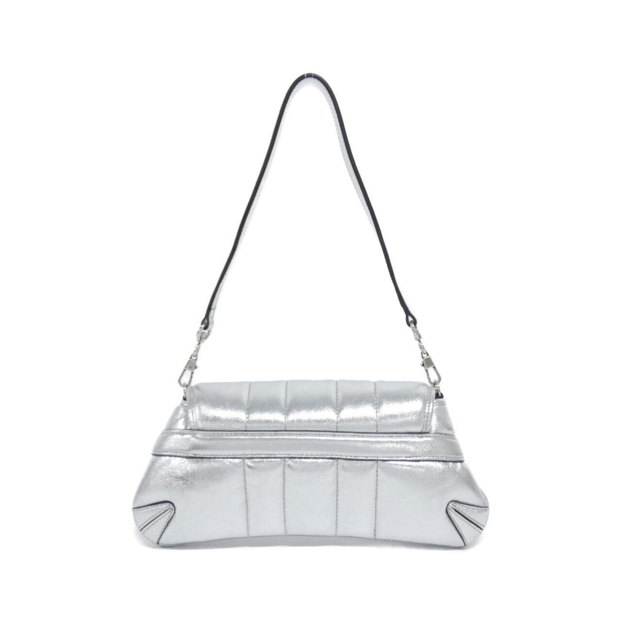 Gucci Silver Leather Shoulder Bag (Pre-Owned)