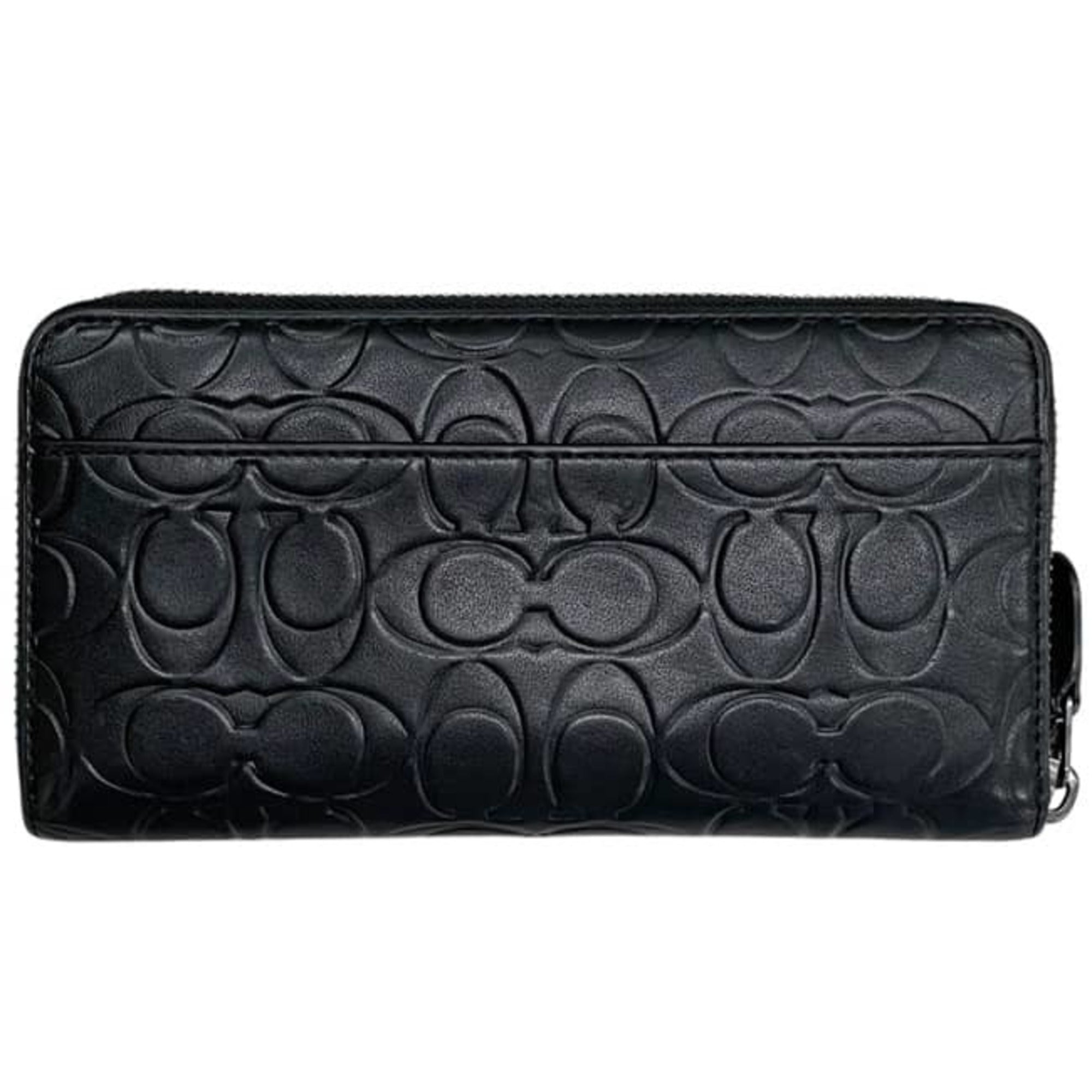 Coach Signature Black Leather Long Wallet (Bi-Fold) (Pre-Owned)