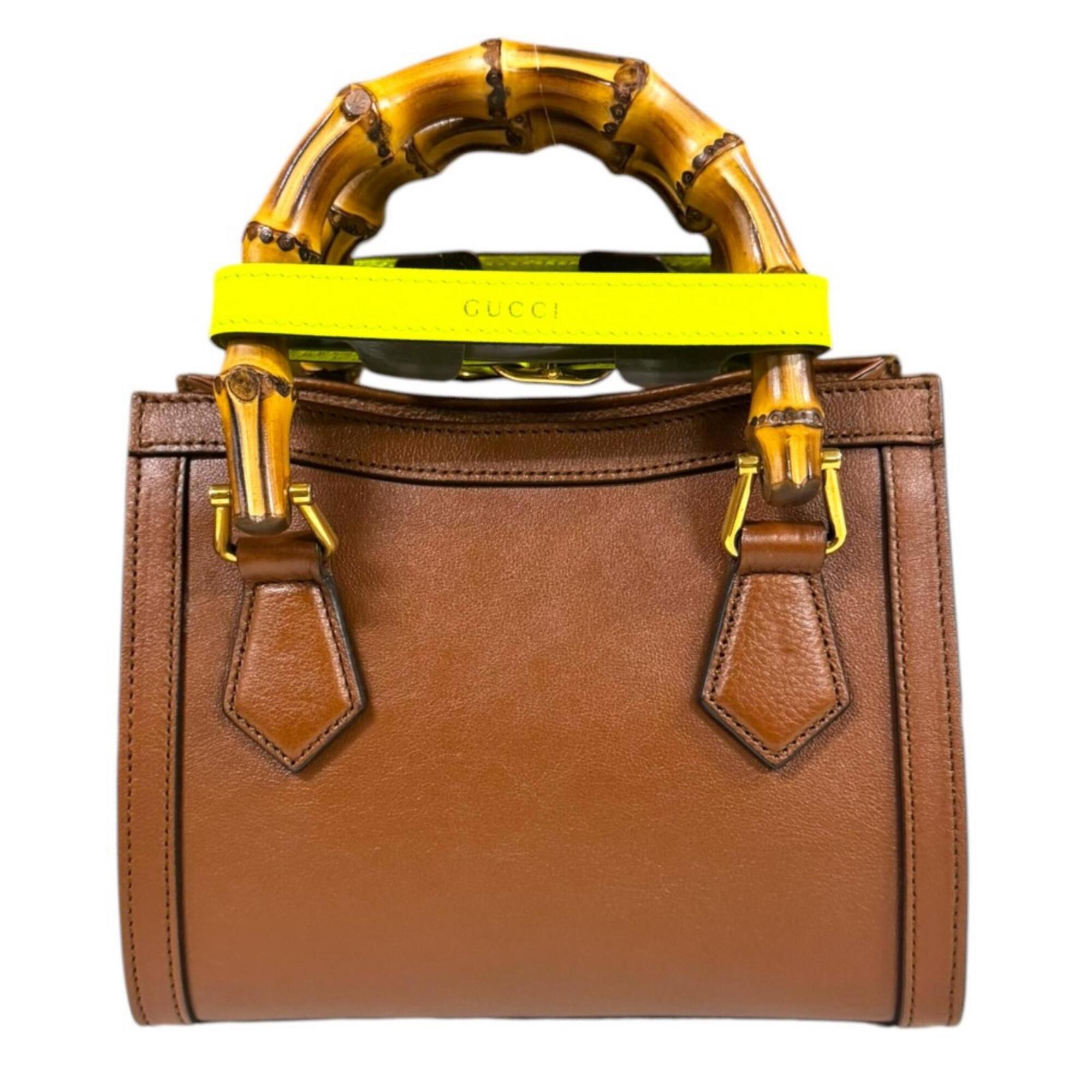 Gucci Brown Leather Shoulder Bag Tote Bag (Pre-Owned)