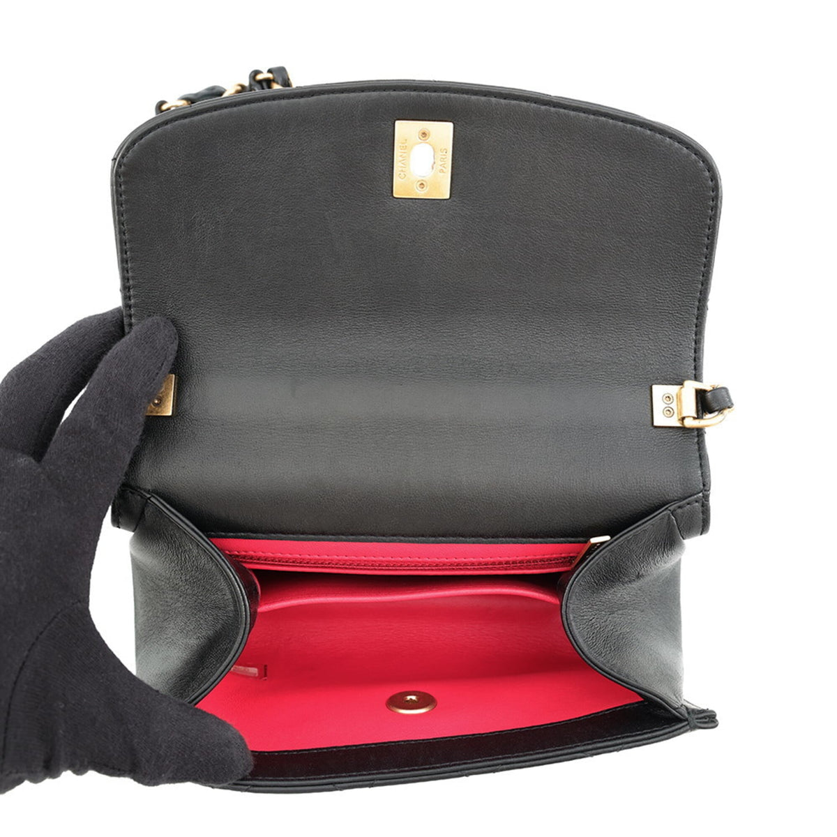 Chanel Matelasse Black Leather Handbag Shoulder Bag (Pre-Owned)
