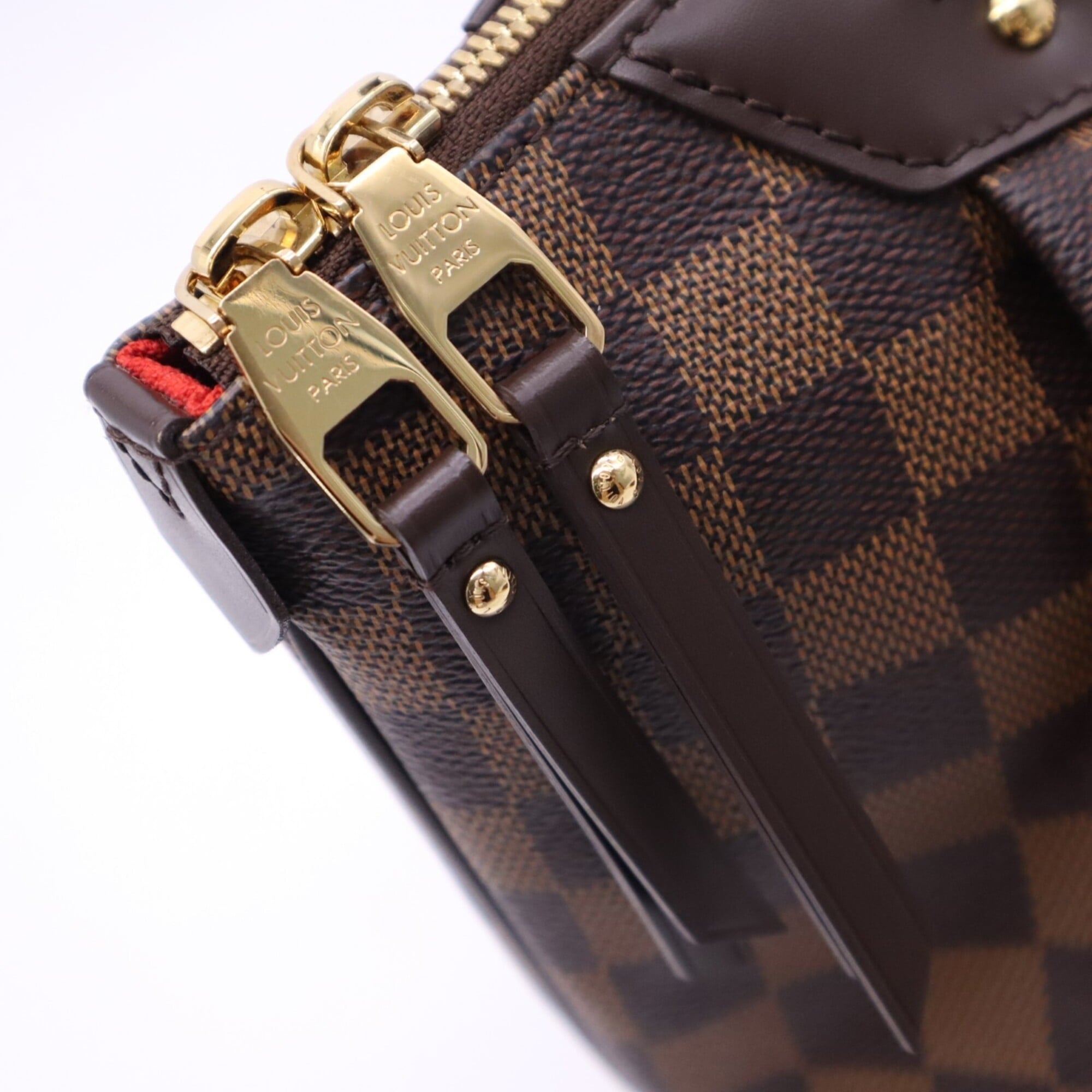 Louis Vuitton Damier Beige Brown Coated Canvas Leather Handbag (Pre-Owned)