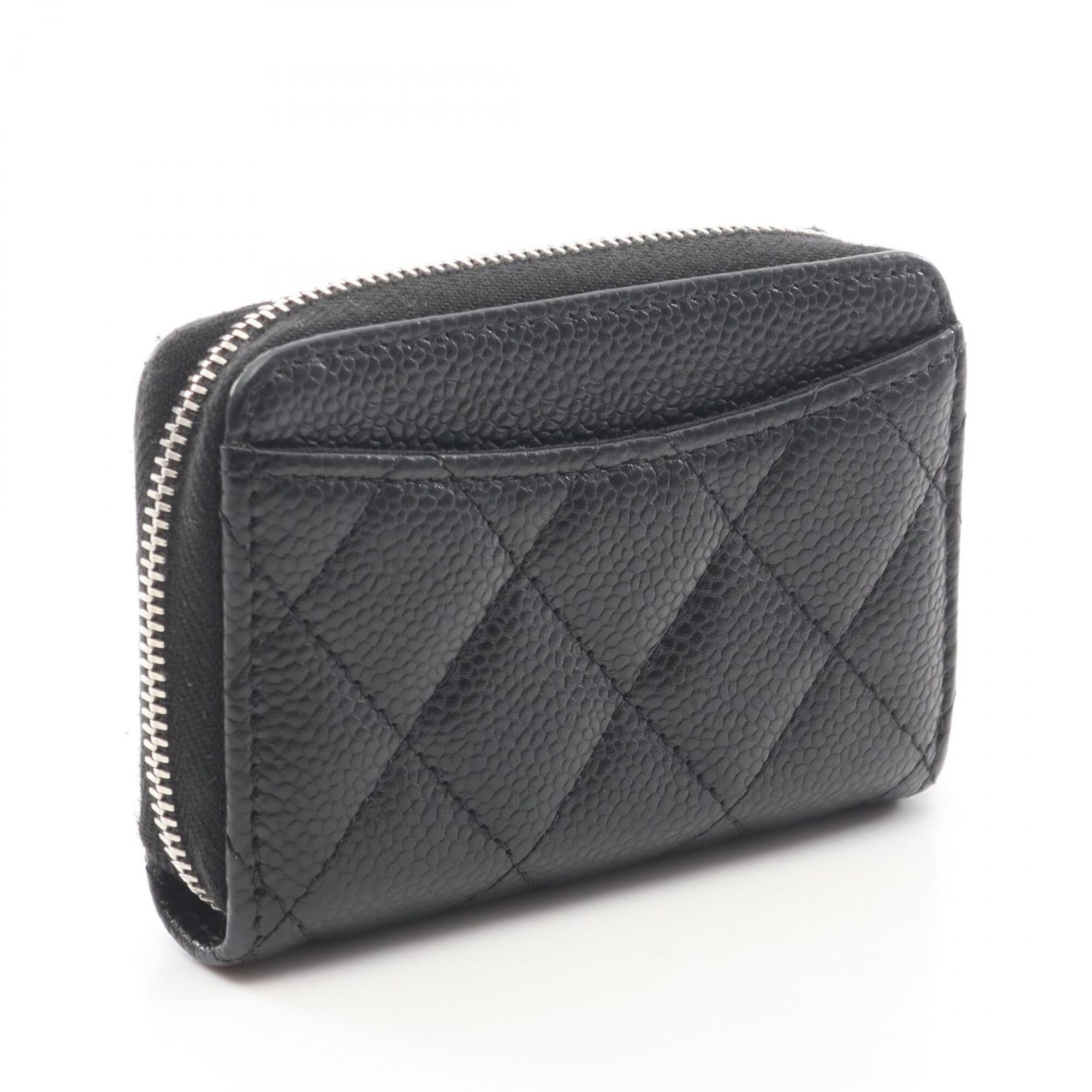 Chanel Black Grained Calfskin Coin Purse/Coin Case (Pre-Owned)