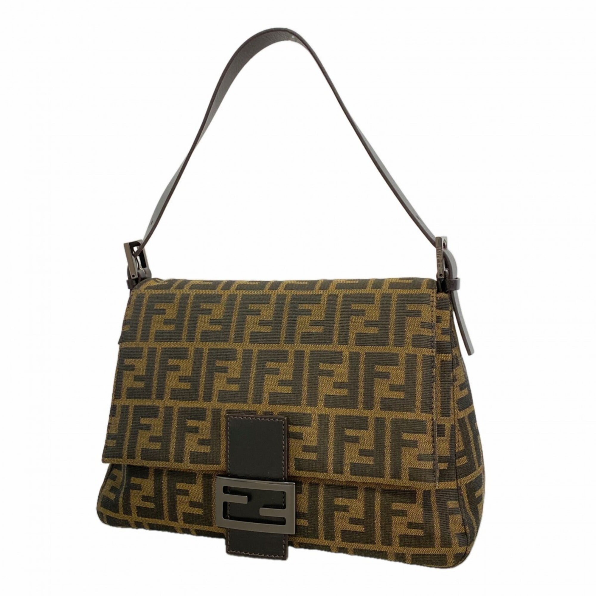Fendi Brown Nylon Canvas Handbag (Pre-Owned)