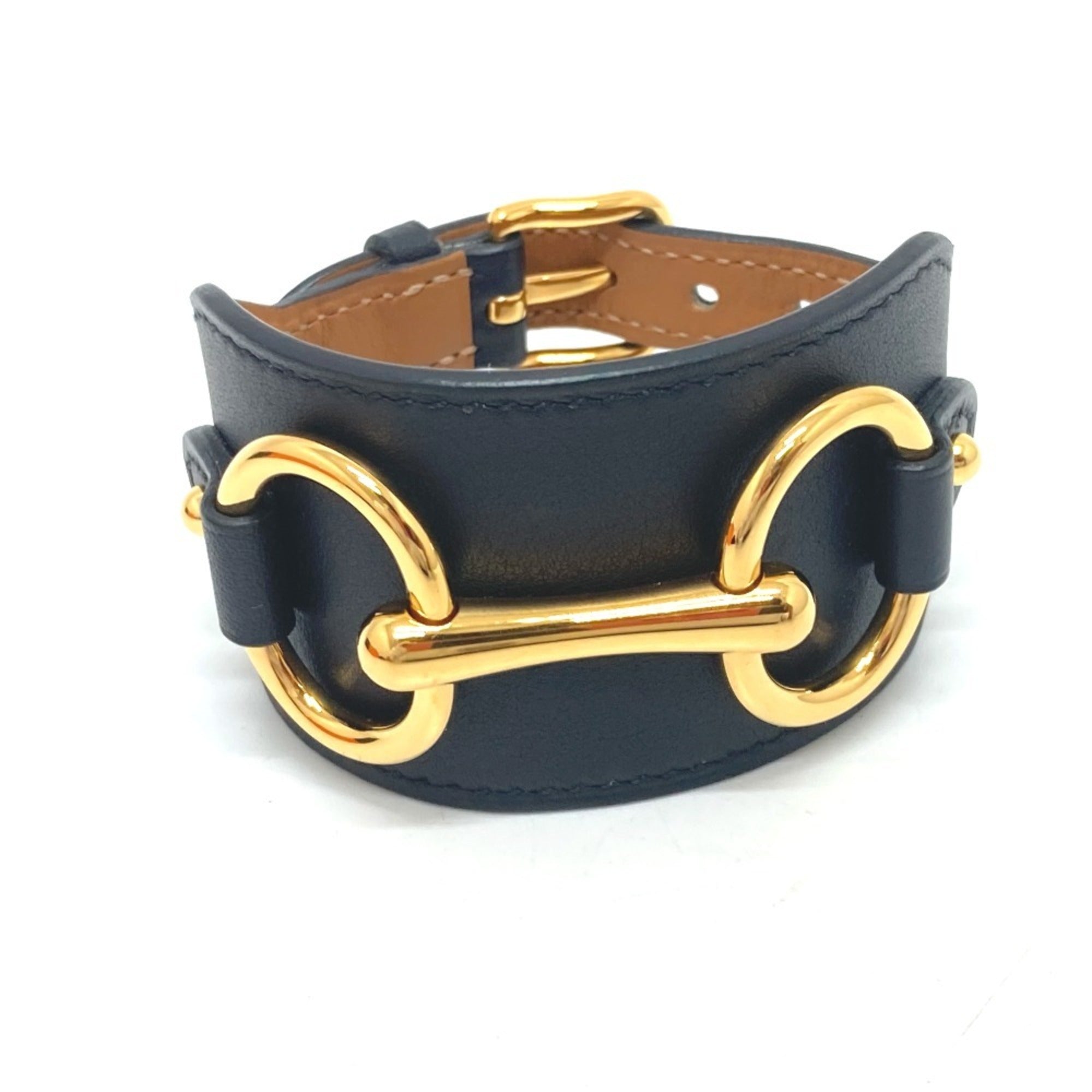 Hermes Black Swift Leather Bangle (Pre-Owned)