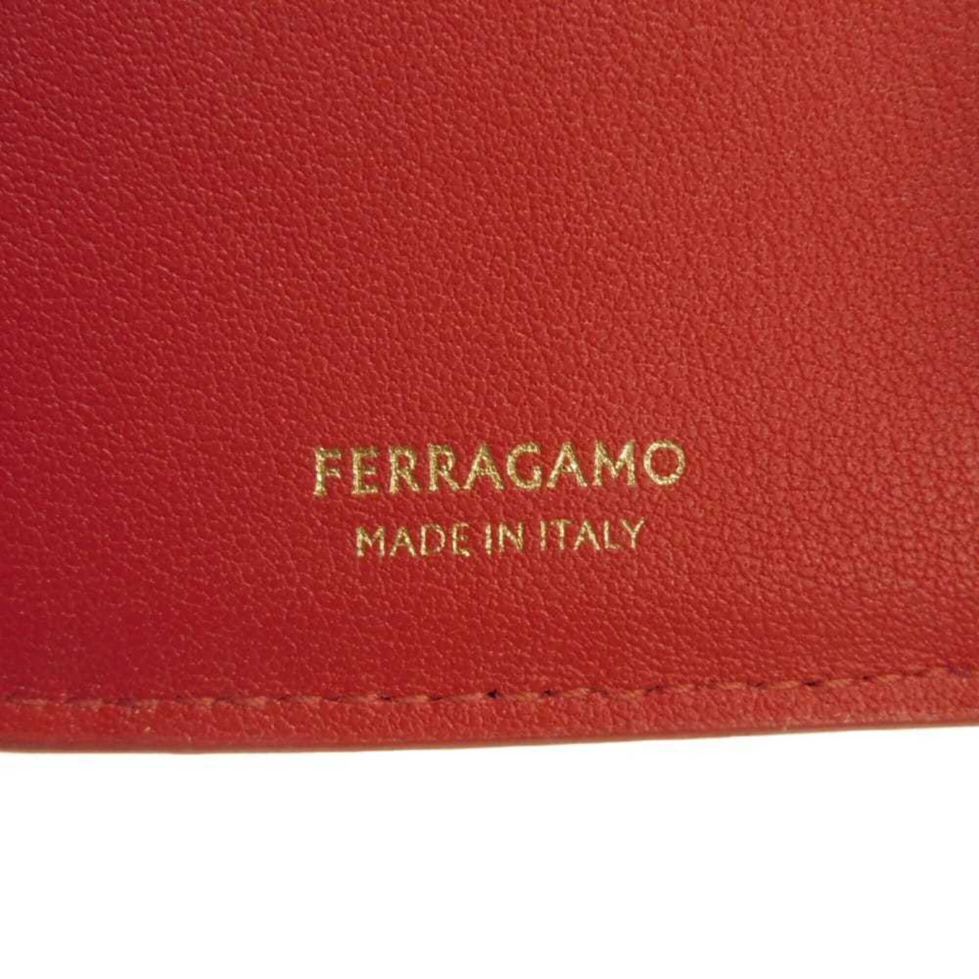 Salvatore Ferragamo Red Color Leather Wallet (Tri-Fold) (Pre-Owned)