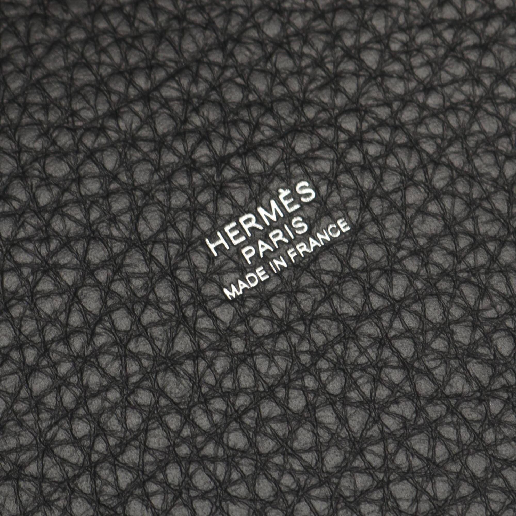 Hermes Black Taurillon Clemence Leather Handbag (Pre-Owned)