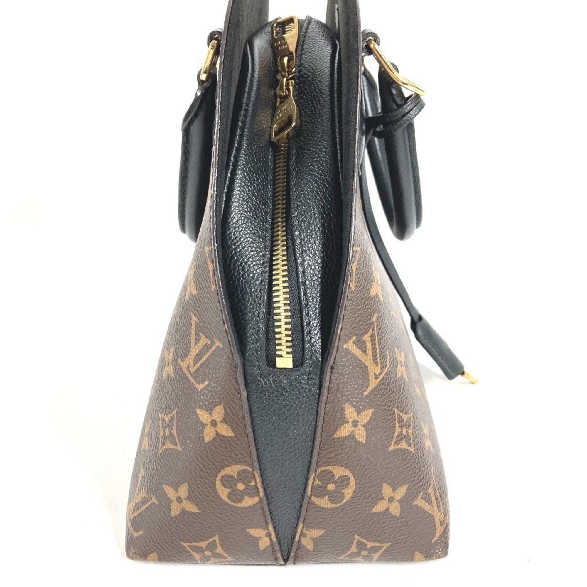 Louis Vuitton Black Brown Noir Monogram Canvas Leather Handbag Tote Bag (Pre-Owned)