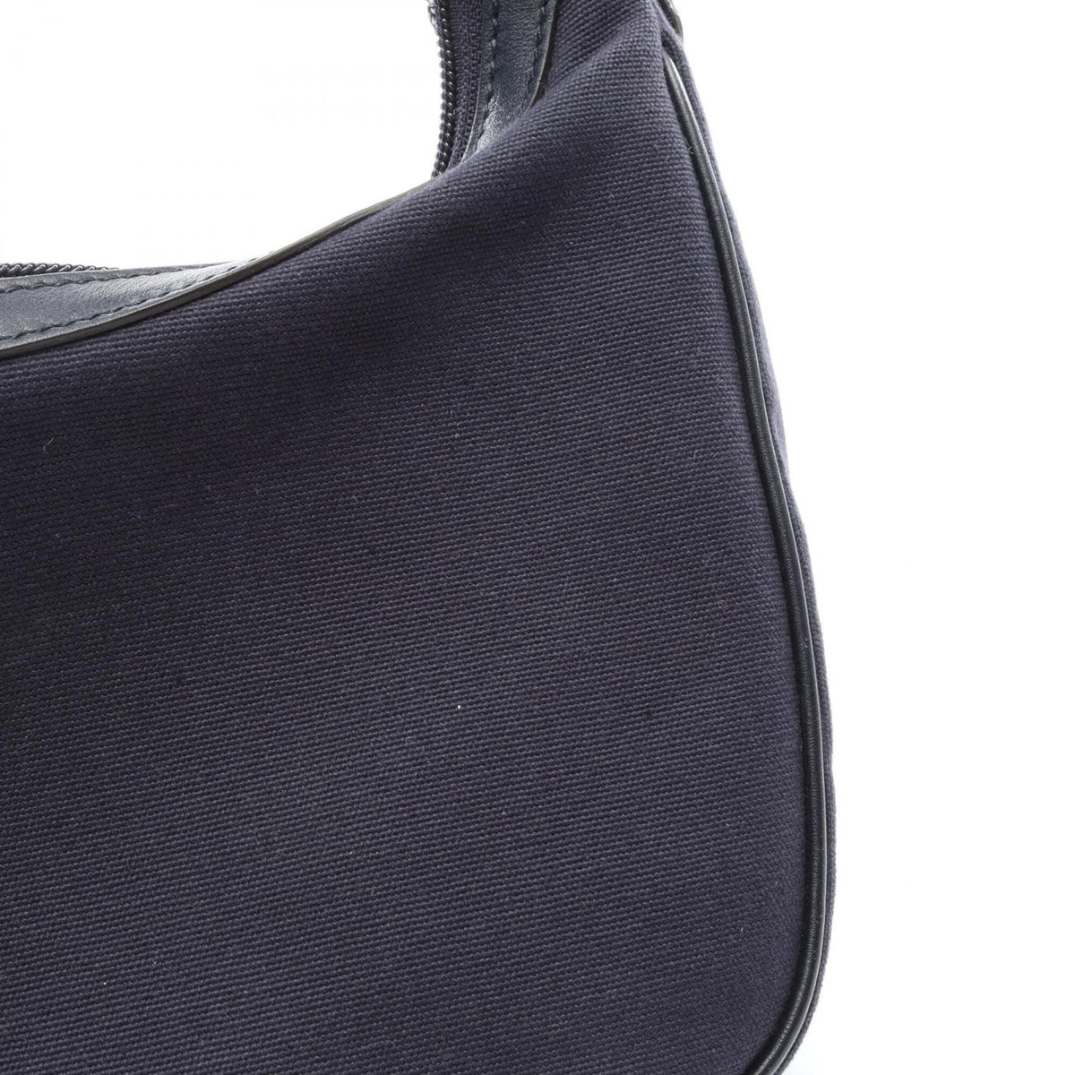 Gucci Navy Canvas Leather Handbag (Pre-Owned)