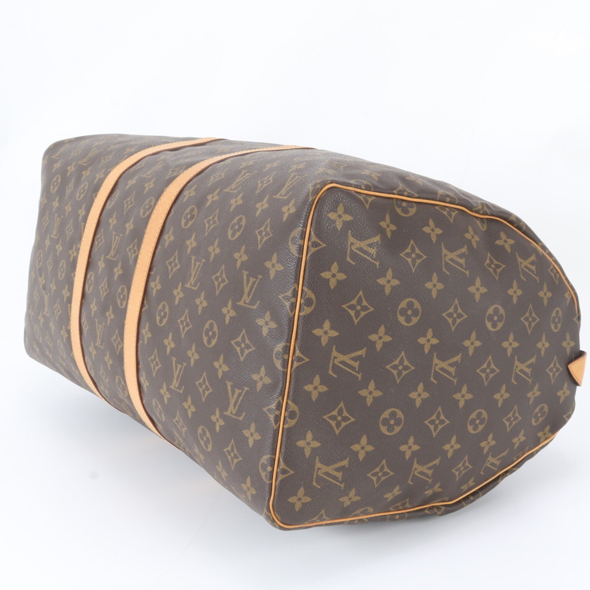 Louis Vuitton Brown Leather Coated Canvas Boston Bag Tote Bag (Pre-Owned)