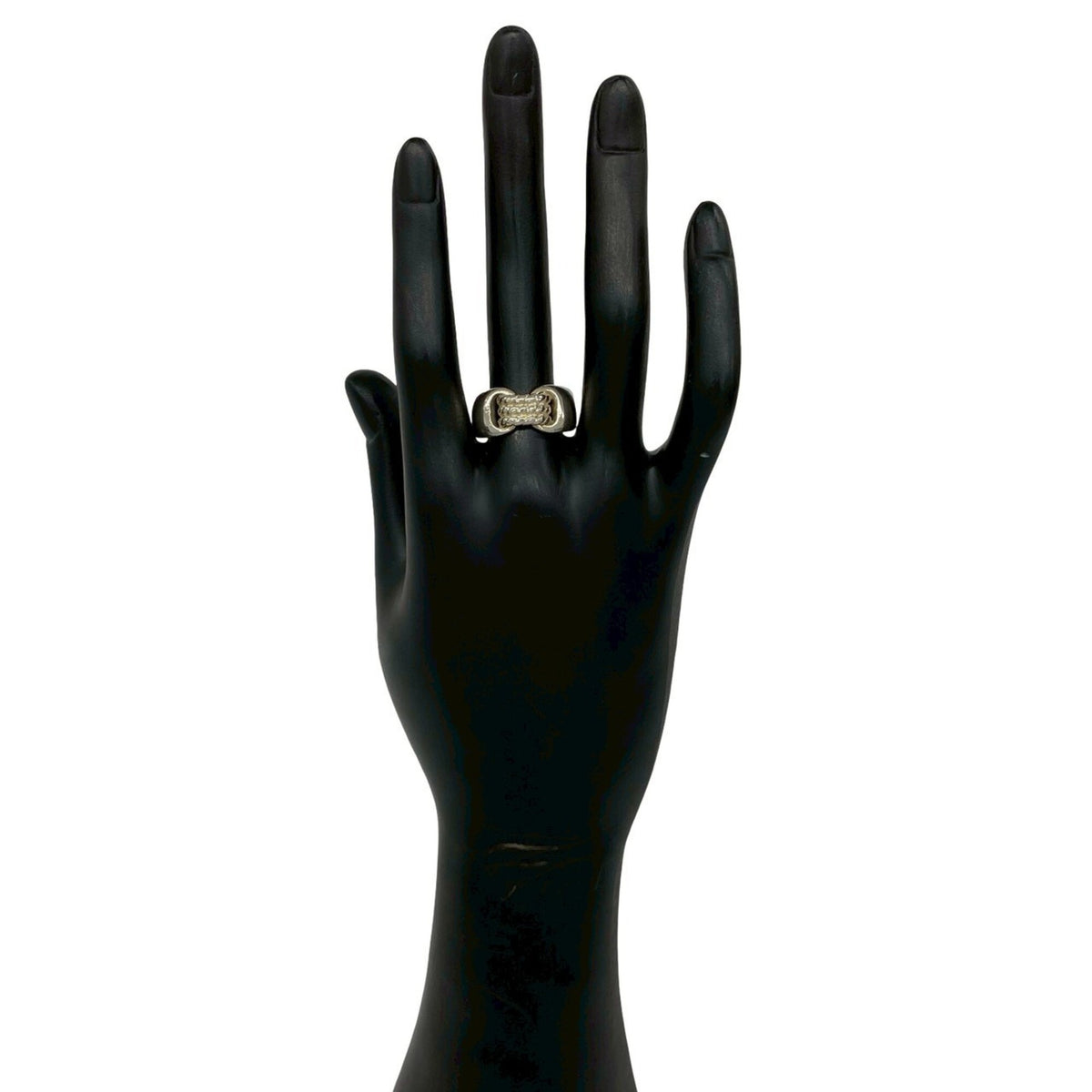 Hermes Silver Silver 925 Band Ring (Pre-Owned)