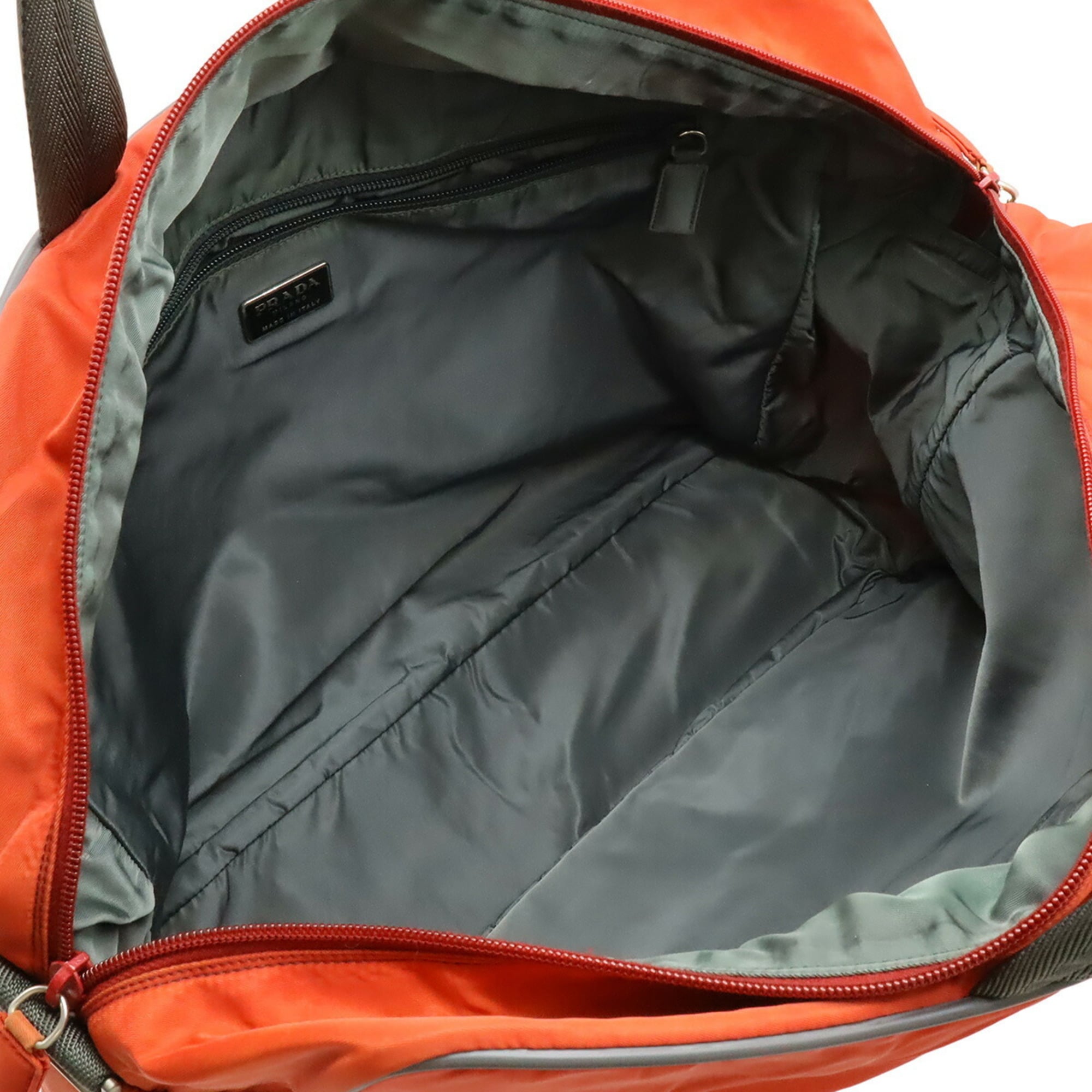 Pradasports Gray Orange Nylon Boston Bag (Pre-Owned)