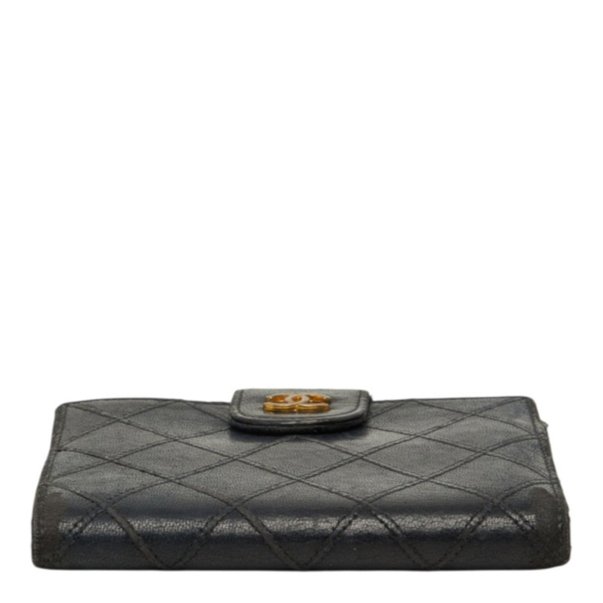 Chanel Black Leather Wallet (Bi-Fold) (Pre-Owned)