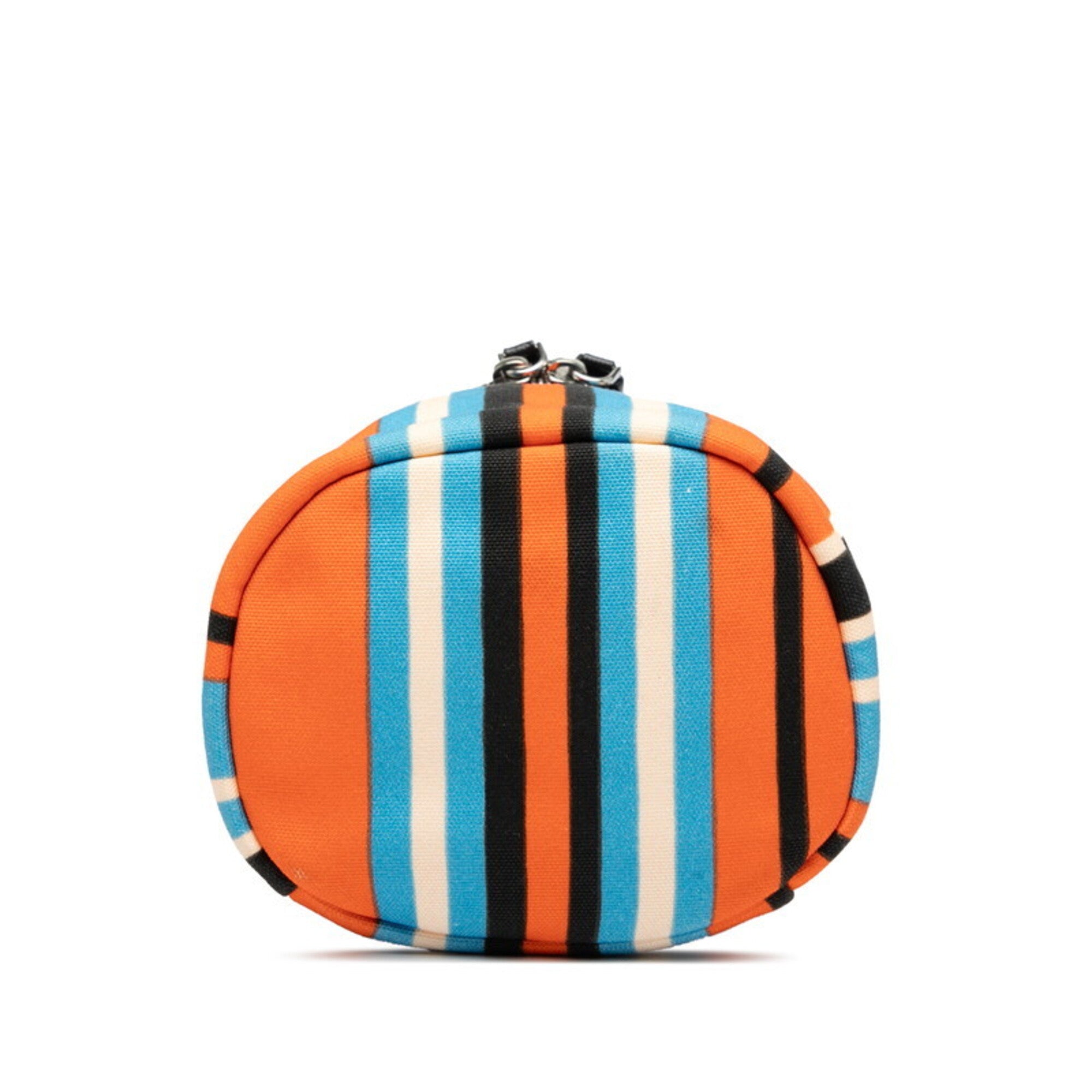 Prada Multi-Color Orange Canvas Pouch Shoulder Bag (Pre-Owned)