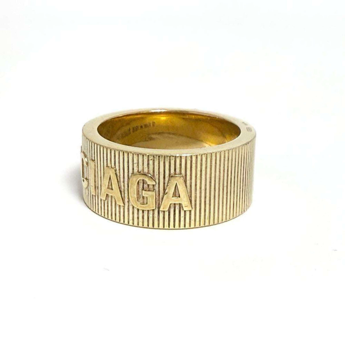Balenciaga Gold Silver 925 Band Ring (Pre-Owned)