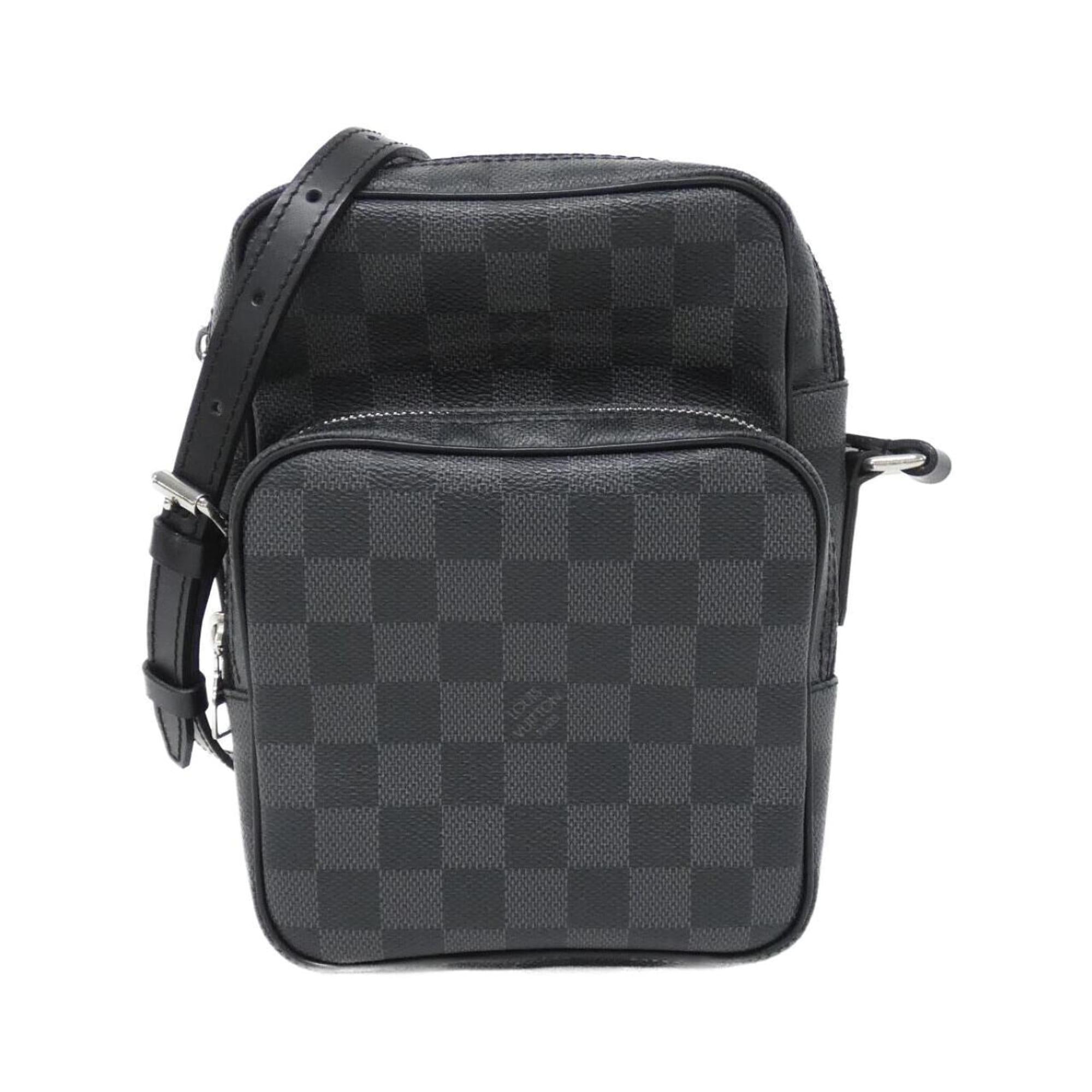 Louis Vuitton Dark Gray Graphite Coated Canvas Shoulder Bag (Pre-Owned)