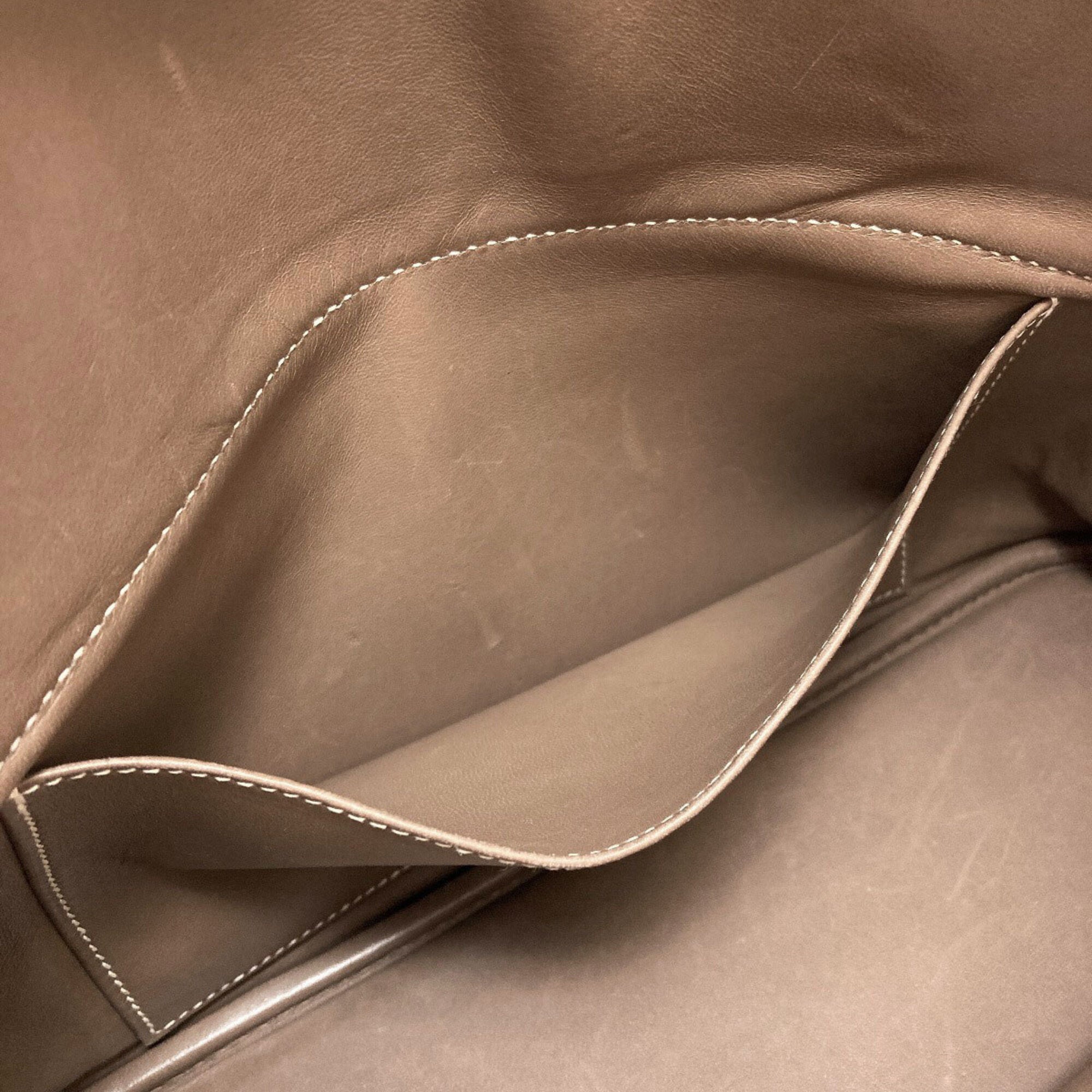 Hermes Etoupe Gray Taurillon Clemence Leather Handbag (Pre-Owned)
