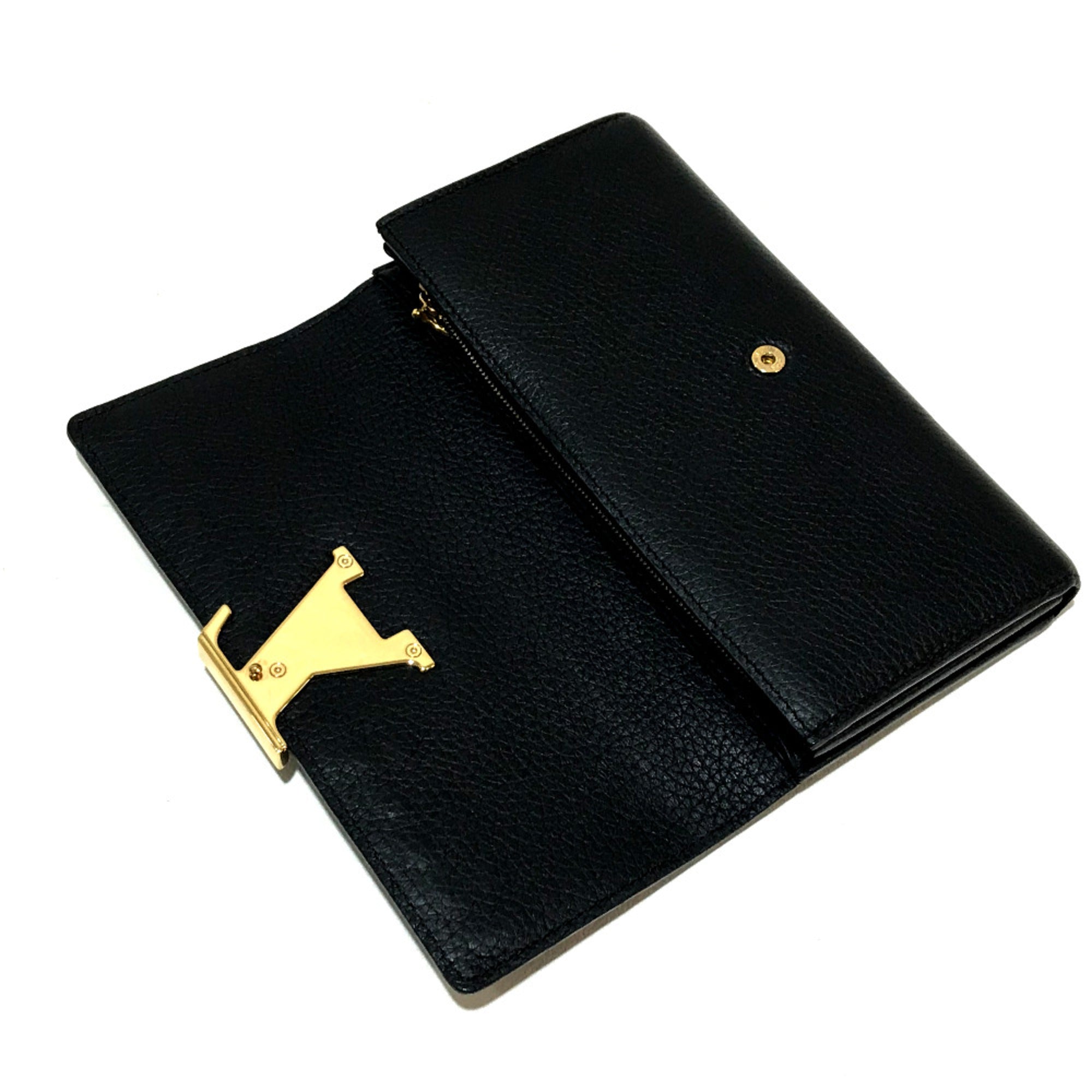Louis Vuitton Black Leather Wallet (Bi-Fold) (Pre-Owned)