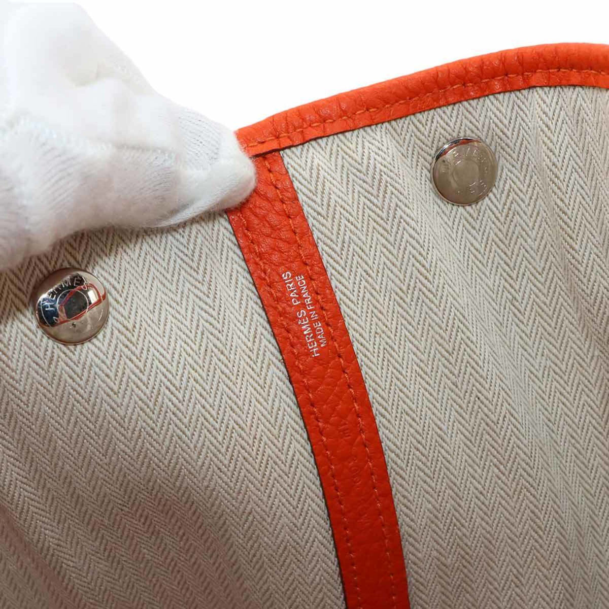 Hermes Feu Orange Country Leather Handbag Tote Bag (Pre-Owned)